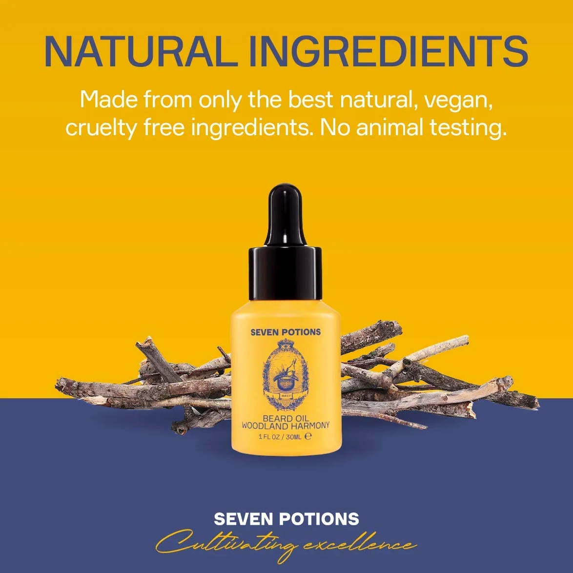 Seven Potions Olejek do brody premium z olejkiem jojoba, naturalny, wegański, zmiękczacz do brody