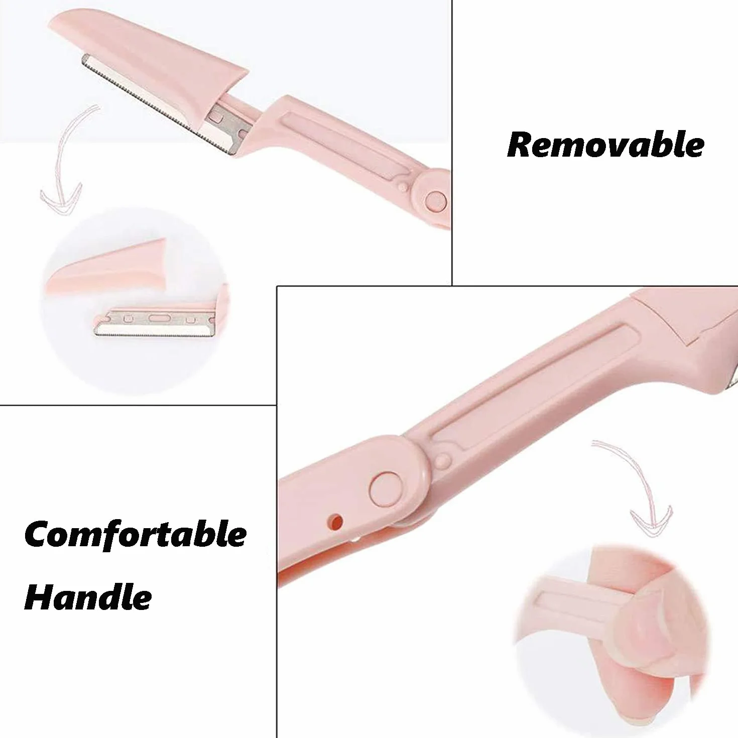 6 sztuk golarki do brwi, golarka do twarzy, trymer, peeling, dermaplaning, przenośne narzędzie do usuwania brwi, składane usuwanie włosów, brzoskwinia, fuzz dla kobiet i mężczyzn