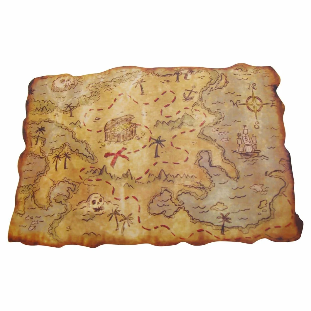 P'tit Clown 20019 piracka mapa skarbów – 29 x 45 cm – tworzywo sztuczne – wielokolorowa