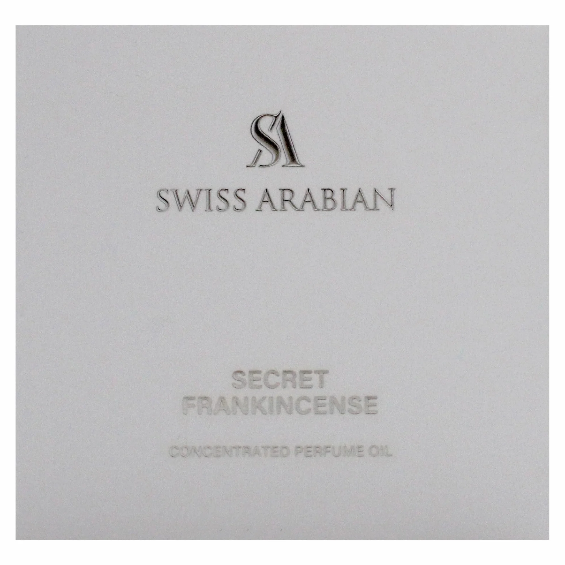 Swiss Arabian Secret Frankincense skoncentrowany olejek zapachowy, uniseks, 12 ml, majestatyczne kadzidło z różą, jaśminem i oudem – ponadczasowa złota aura