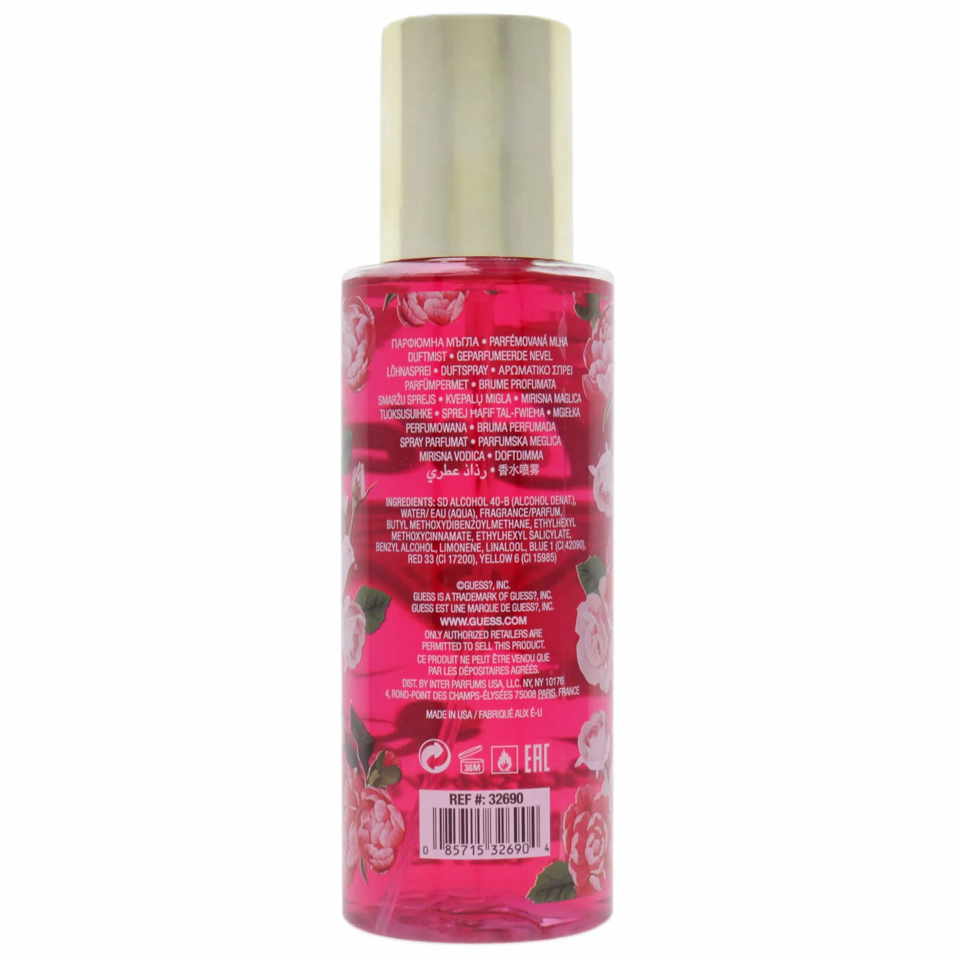 GUESS Love Passion Kiss, mgiełka perfumowana dla kobiet, cytrusowo-kwiatowy zapach, wanilia, jaśmin, zmysłowy i świeży zapach, 250 ml