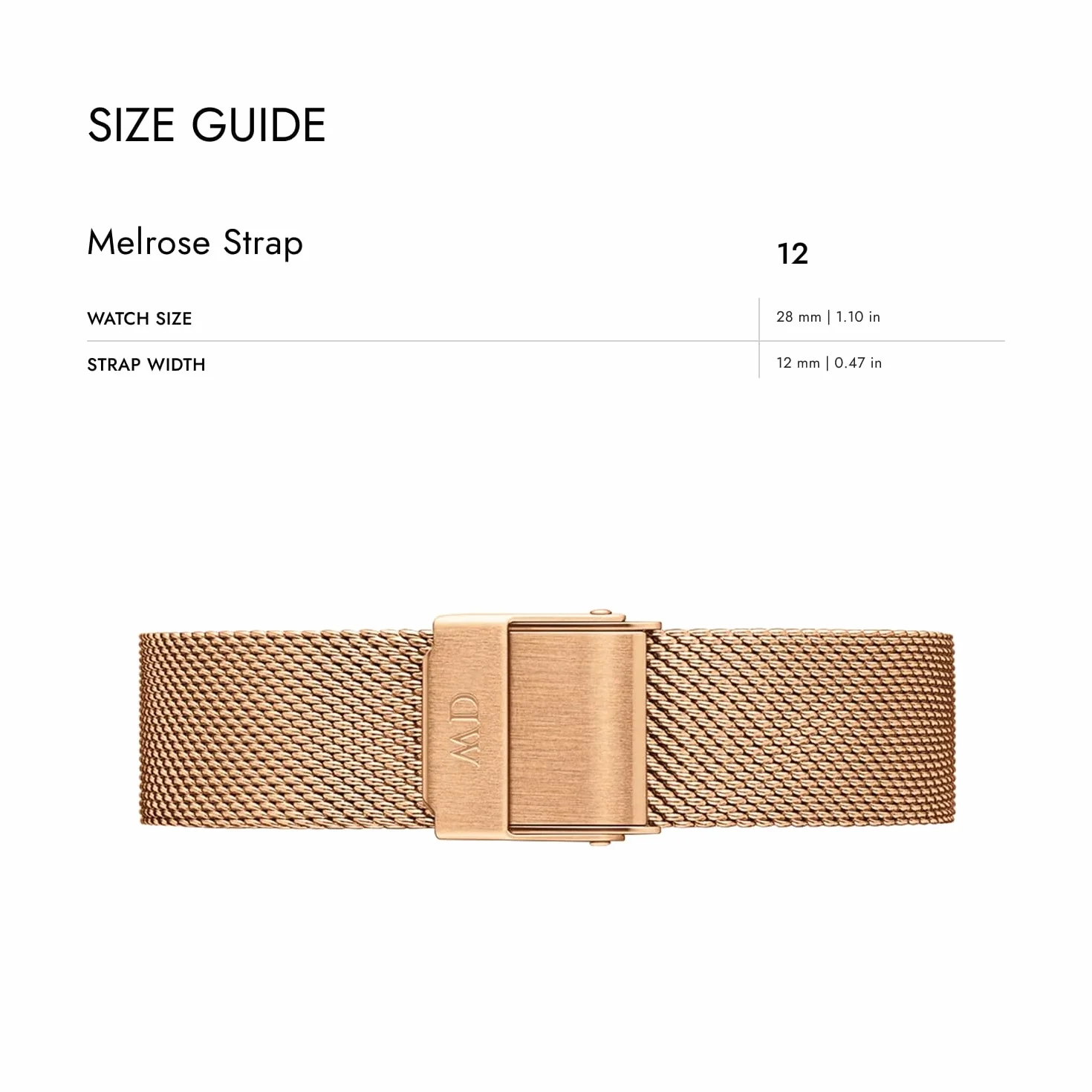 Daniel Wellington Petite Melrose, różowe złoto, pasek do zegarka, 12 mm, stal nierdzewna, dla kobiet