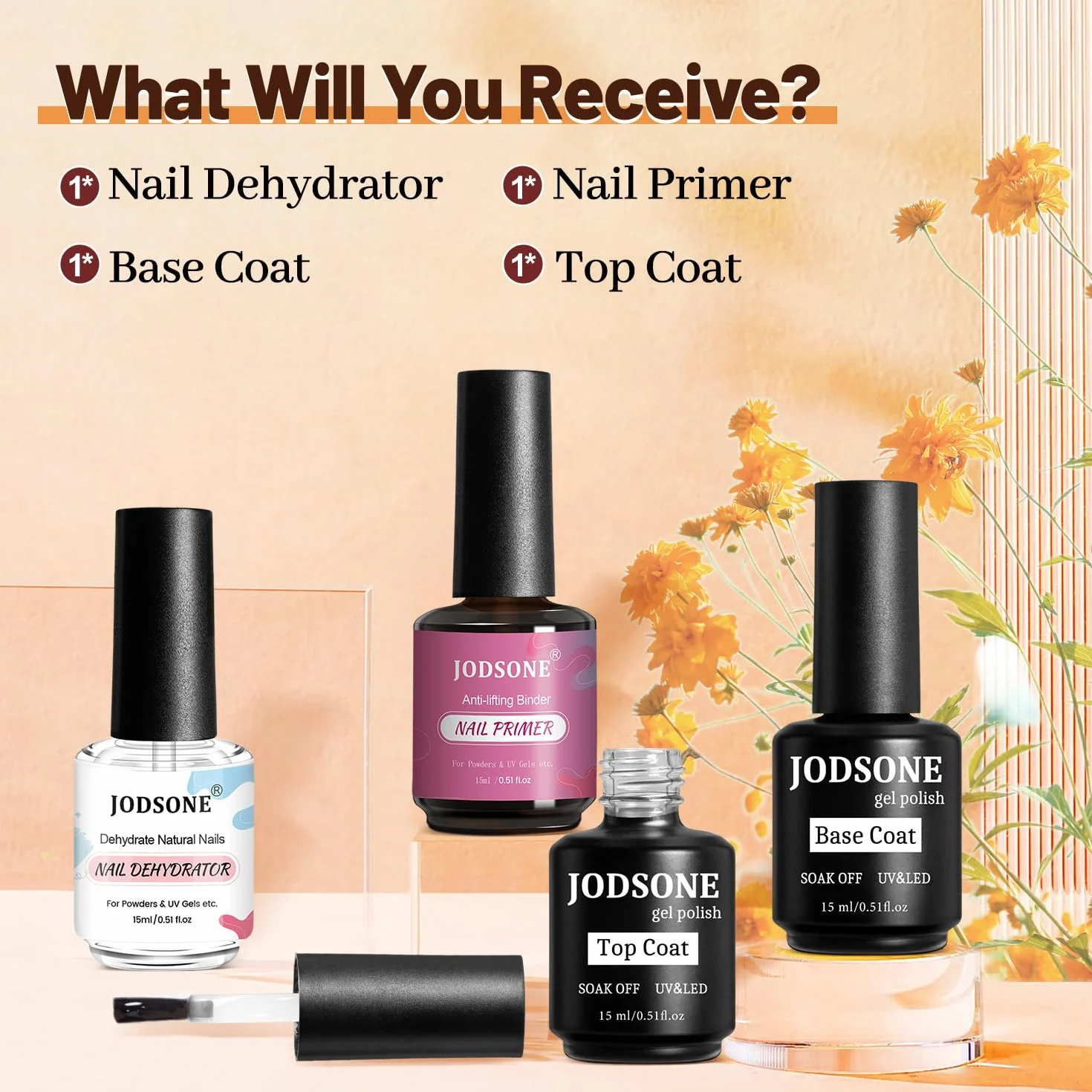 JODSONE 15 ml lakier bazowy do paznokci błyszczący szybkoschnący trwały DIY Nail Art Design długotrwały prezent