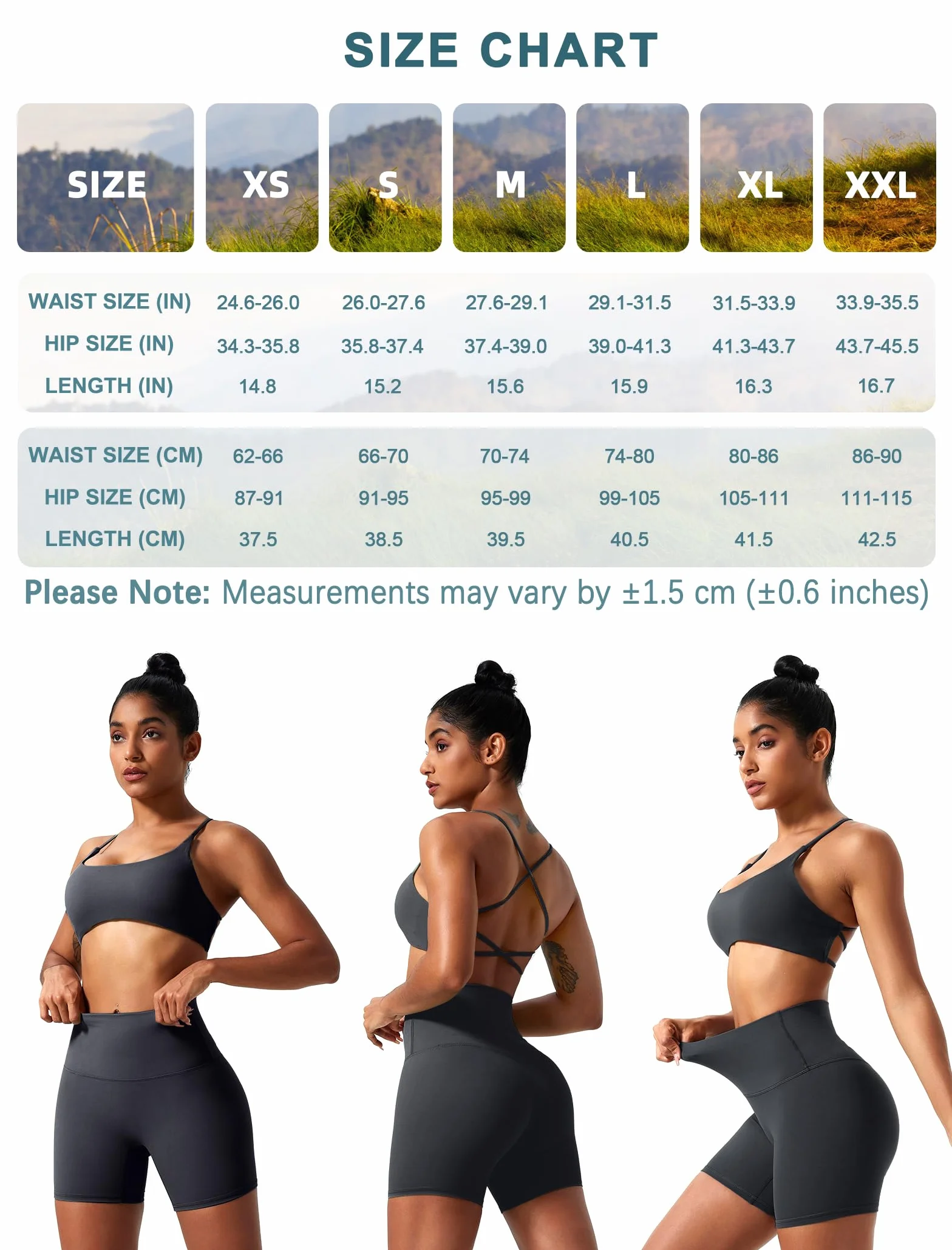 Voenxe Damskie Spodenki Sportowe do Jogi z Wysokim Stanem, Push Up Sportowe Spodnie Scrunch Butt, Fitness Trening Elastyczne Sportowe Szortów, Sportowe Rajstopy Trening Bieganie Sport, 2 Sztuk