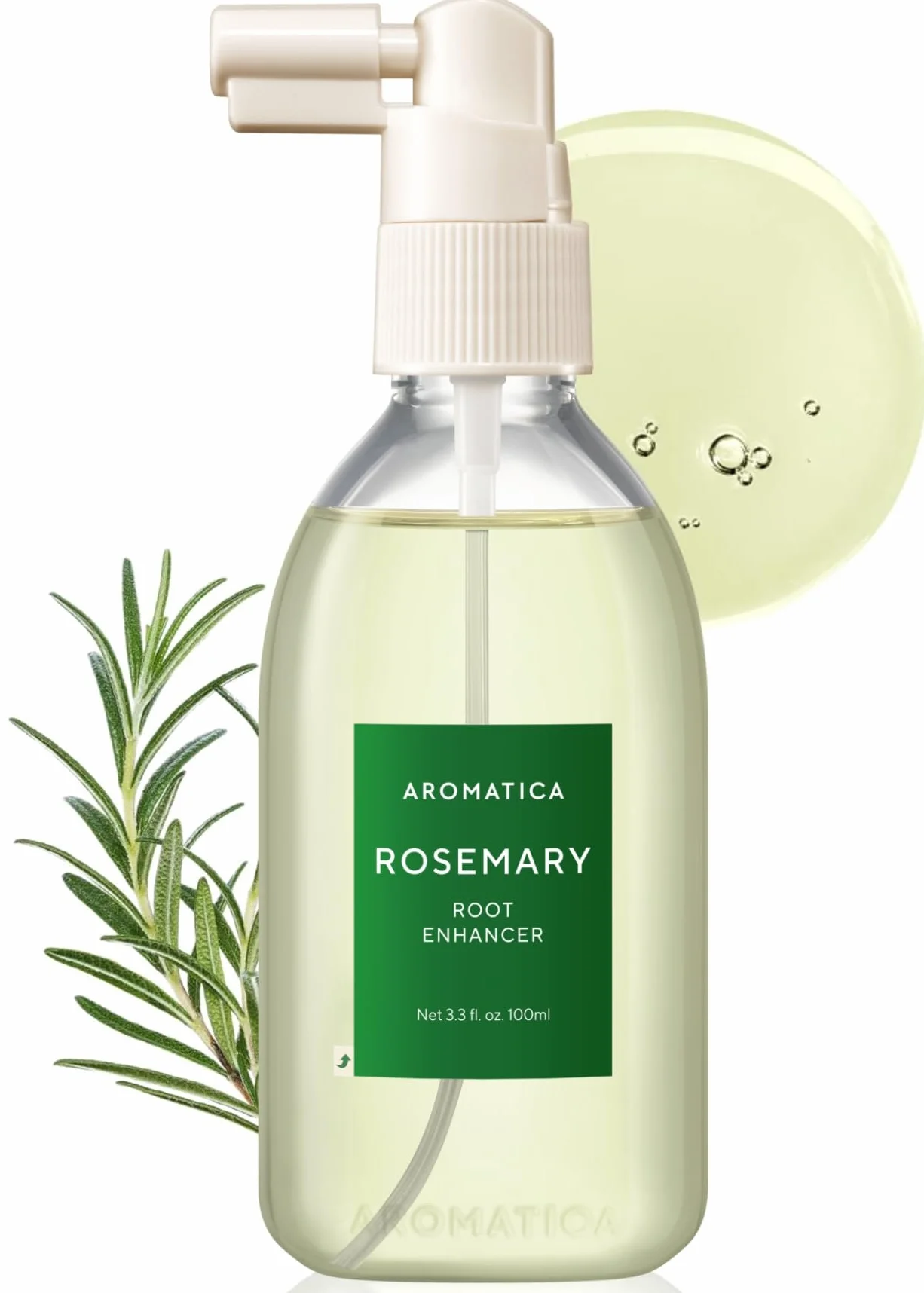 AROMATICA Wzmacniacz do korzenia rozmarynu 3,38 uncji/100 ml Odżywczy spray do skóry głowy z olejkiem eterycznym z rozmarynu "Łagodzi swędzenie, łuszcząca się i sucha skóra głowy