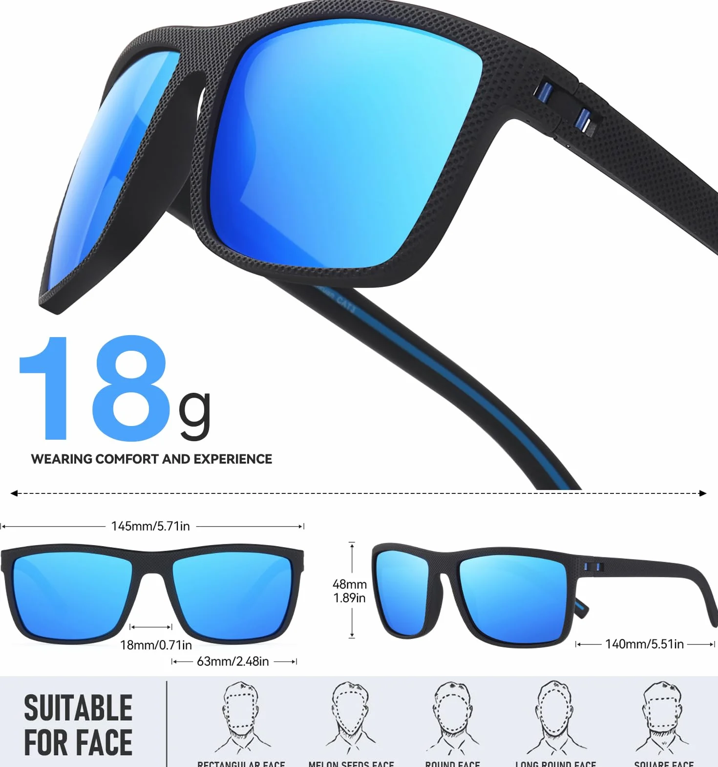 Okulary przeciwsłoneczne Pilot Spolaryzowane Mężczyzna i Kobieta Lato Futurystyczne Wakacje Wędkarstwo Prowadzenie TR90 Rama Ochrona UV Plac Okulary przeciwsłoneczne Sunglasses