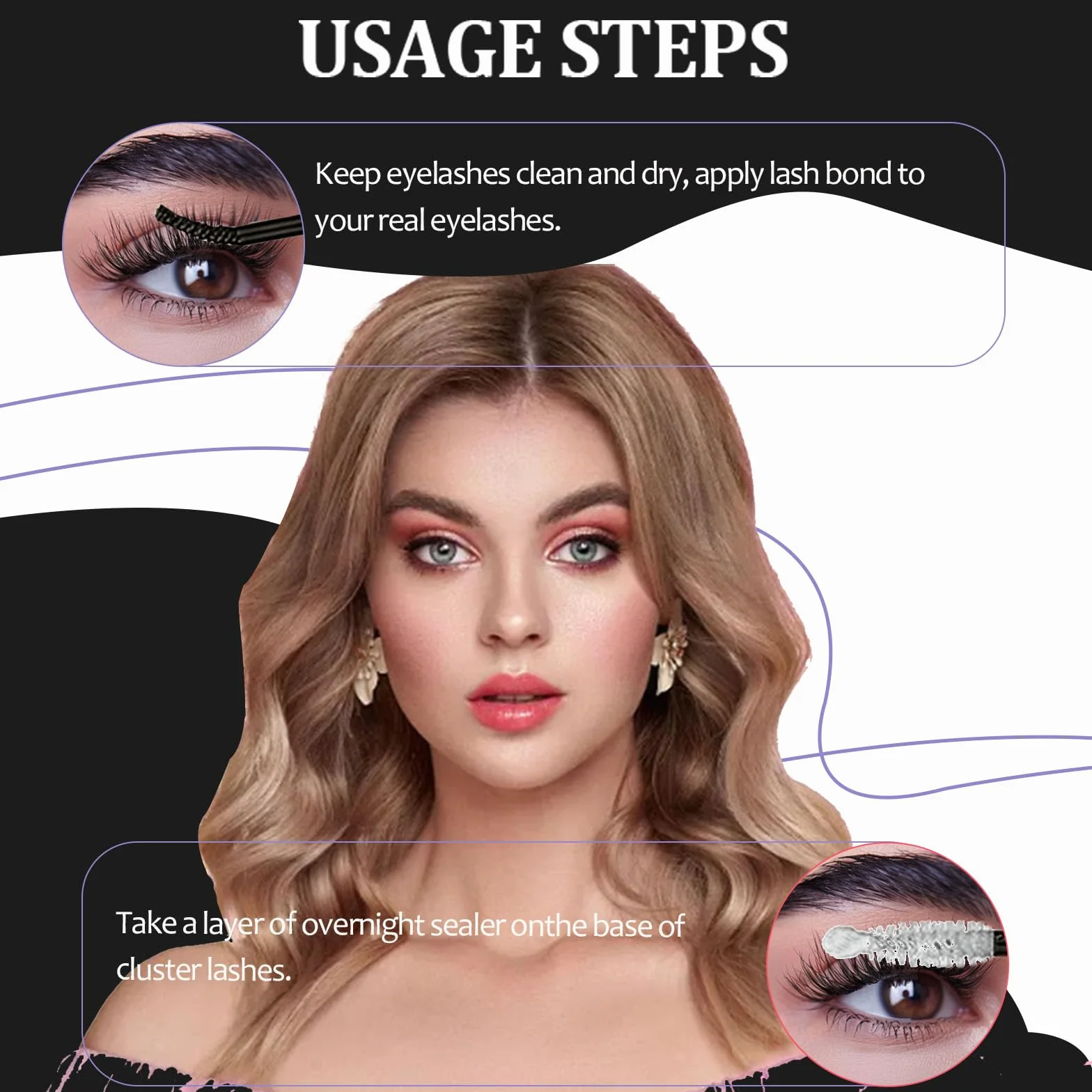 2 sztuki kleju do rzęs Lash Bond i Seal Kit DIY Lashes Extension z wodoodpornym klejem do klastrów 72 h i uszczelnieniem sztucznych rzęs w domu