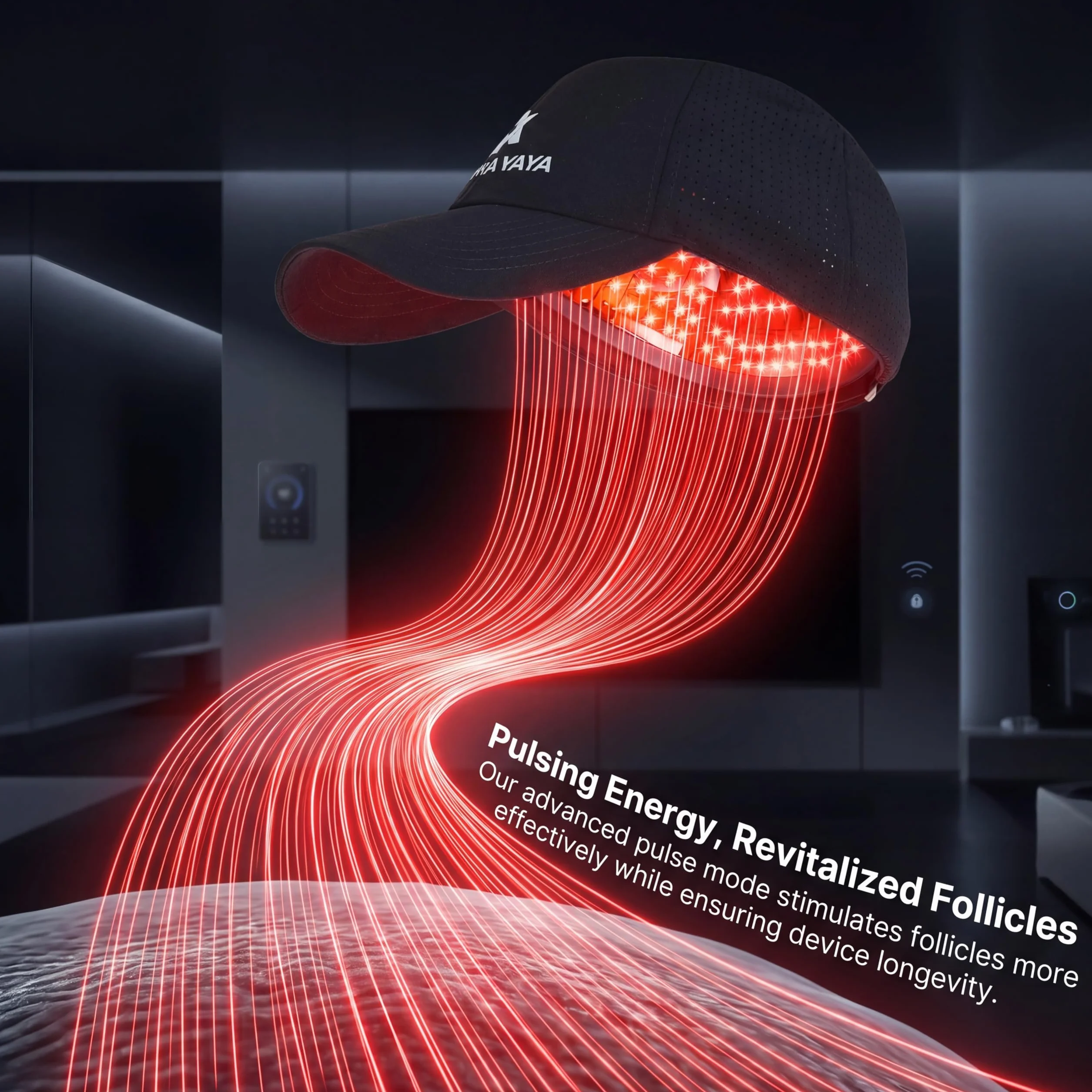 AOYAMA YAYA Laser Haarwachstums-Helm, 312 Laserdioden, 650 nm Wellenlänge, 230 g, z Transportbox i Powerbank