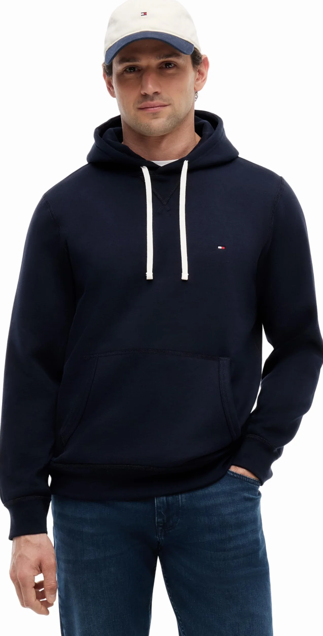 Tommy Hilfiger Męska bluza z kapturem ESSENTIAL MW0MW37230, niebieska, L, Niebieski (pustynne niebo), L