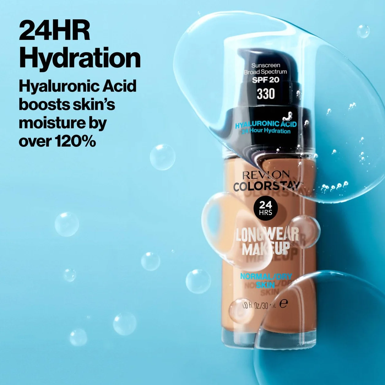 Revlon ColorStay podkład do skóry normalnej i suchej, z ochroną przeciwsłoneczną SPF 20, trwała, bezolejowa formuła (30 ml), 180 piaskowy beżowy