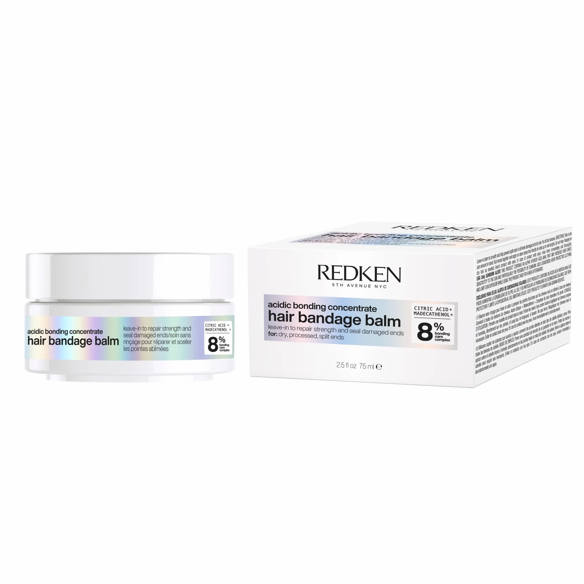 Redken, do suchych i zniszczonych rozdwojonych końcówek, chroni przed łamaniem włosów, uszczelnia rozdwajane końcówki, z kwasem cytrynowym i madecathenolem, Acidic Bonding Concentrate Hair Bandage