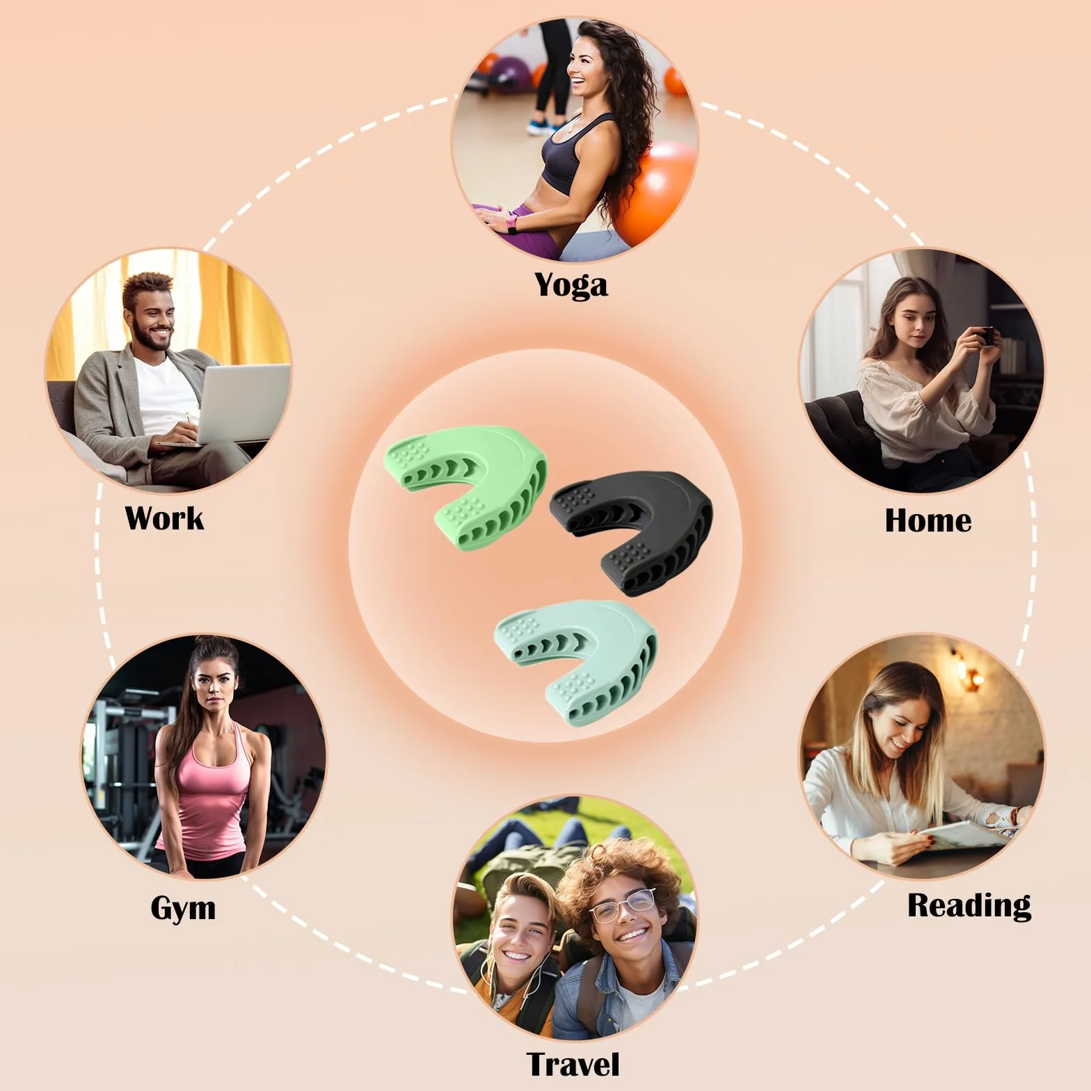 Jawline Trainer, 3 sztuki trenażerów szczęki dla mężczyzn i kobiet, trener mięśni szczęki i szczęki