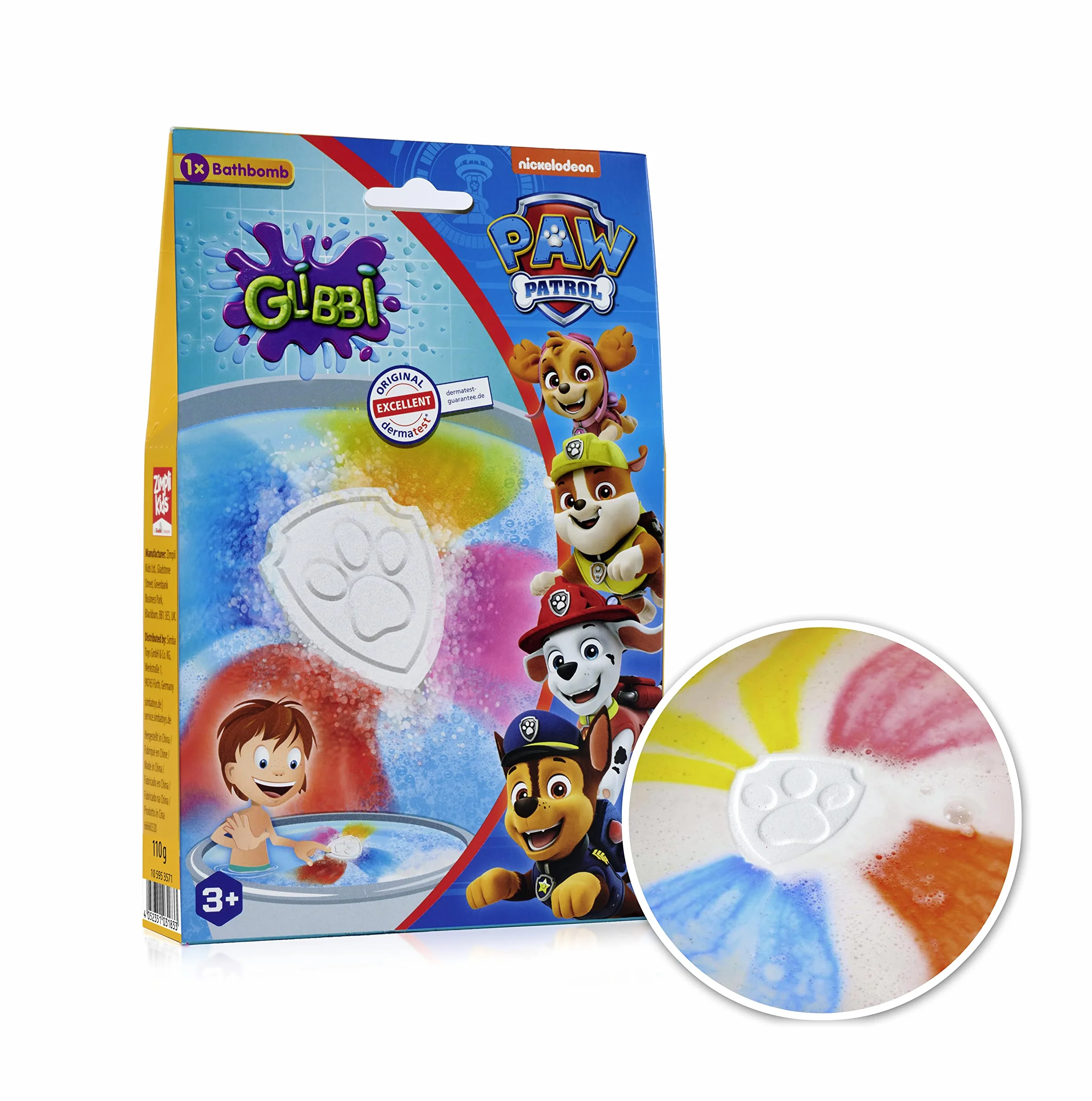 Simba 105953571 - Psi Patrol, zabawka do kąpieli, kolorowa pianka do wanny, magiczny efekt kolorystyczny, zabawa w kąpieli, od 3 lat