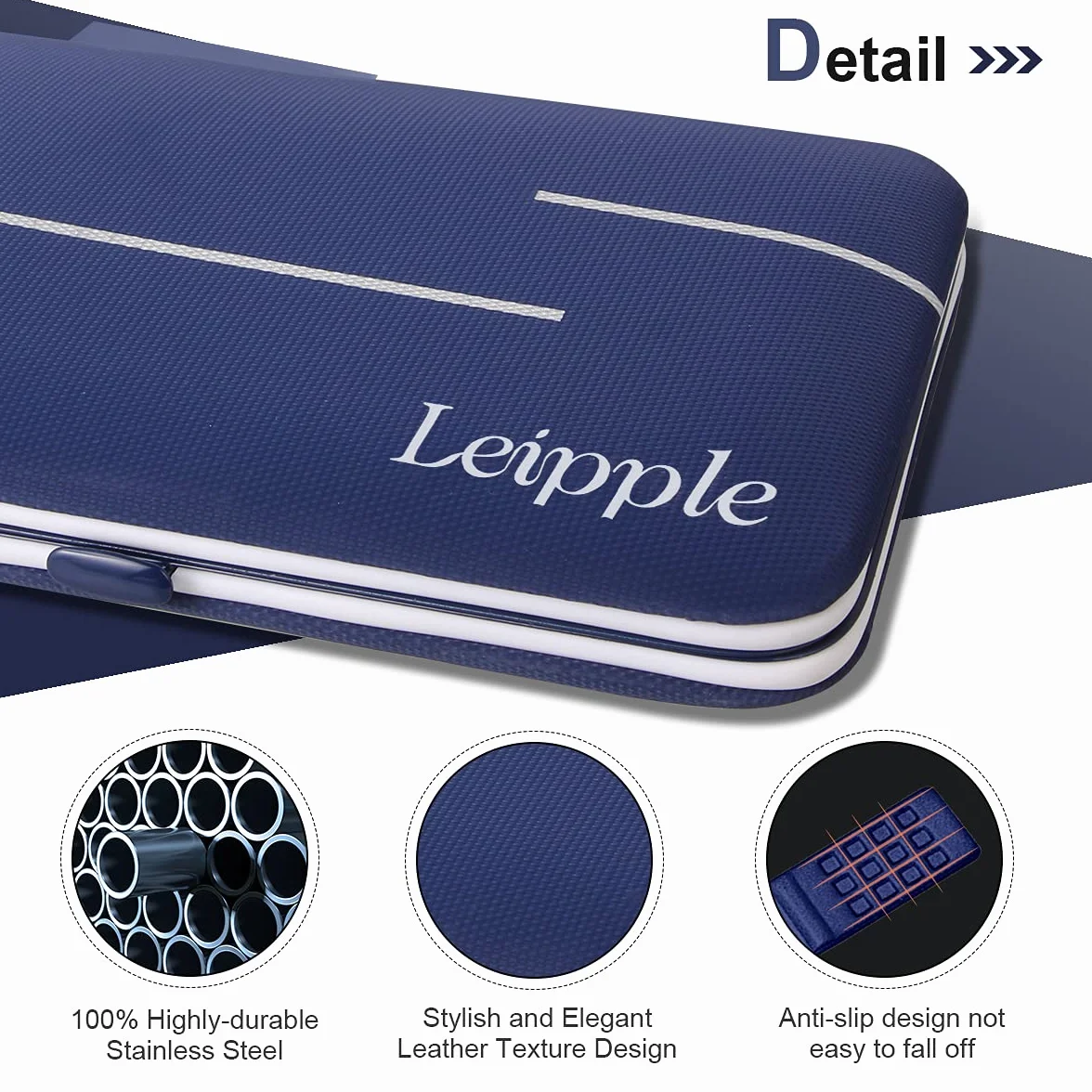 Leipple Zestaw do manicure i pedicure, profesjonalny zestaw do obcinania paznokci - 18 szt. narzędzi do pielęgnacji paznokci - zestaw do pielęgnacji z luksusowym, udoskonalonym etui podróżnym (ciemno