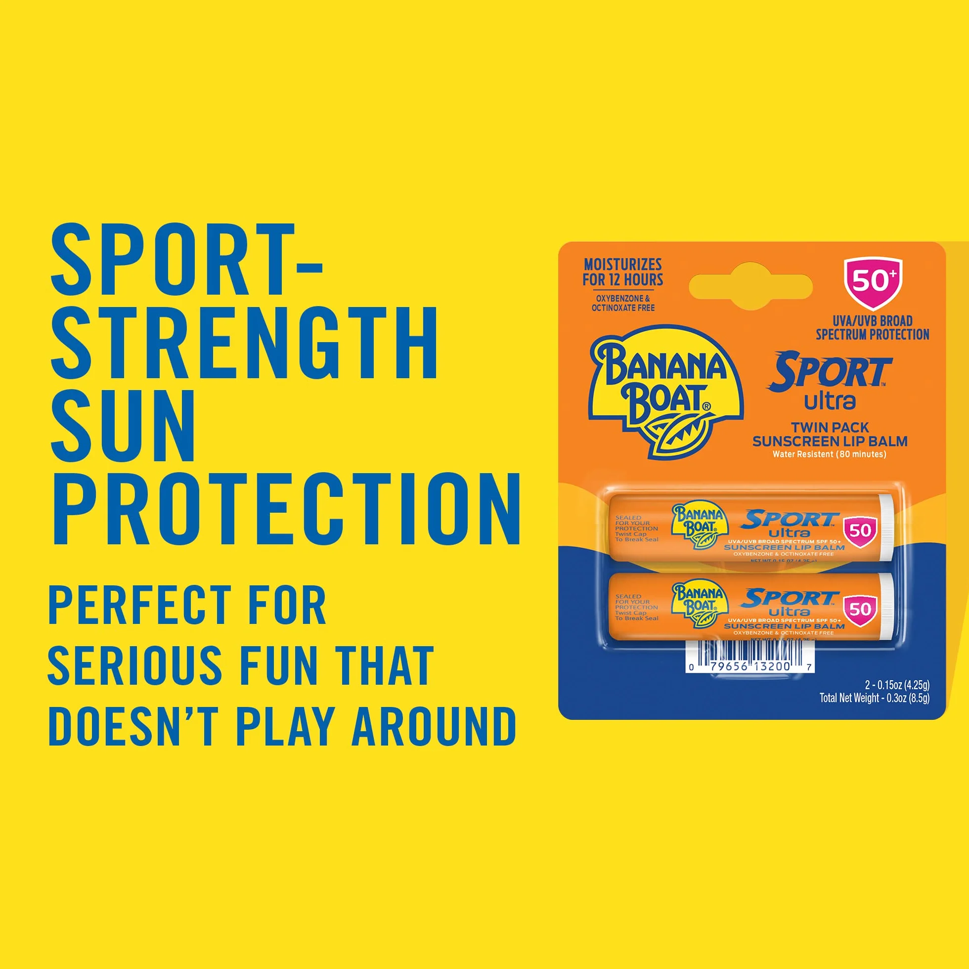 Banana Boat Protetor solar Sport Ultra Labial, FPS 50, pacote duplo