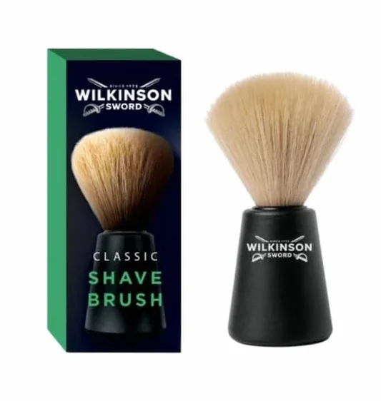 Wilkinson Sword 7000235V Pędel do Golenia dla Mężczyzn, 36 x 45 x 151 mm, Czarny/Beżowy