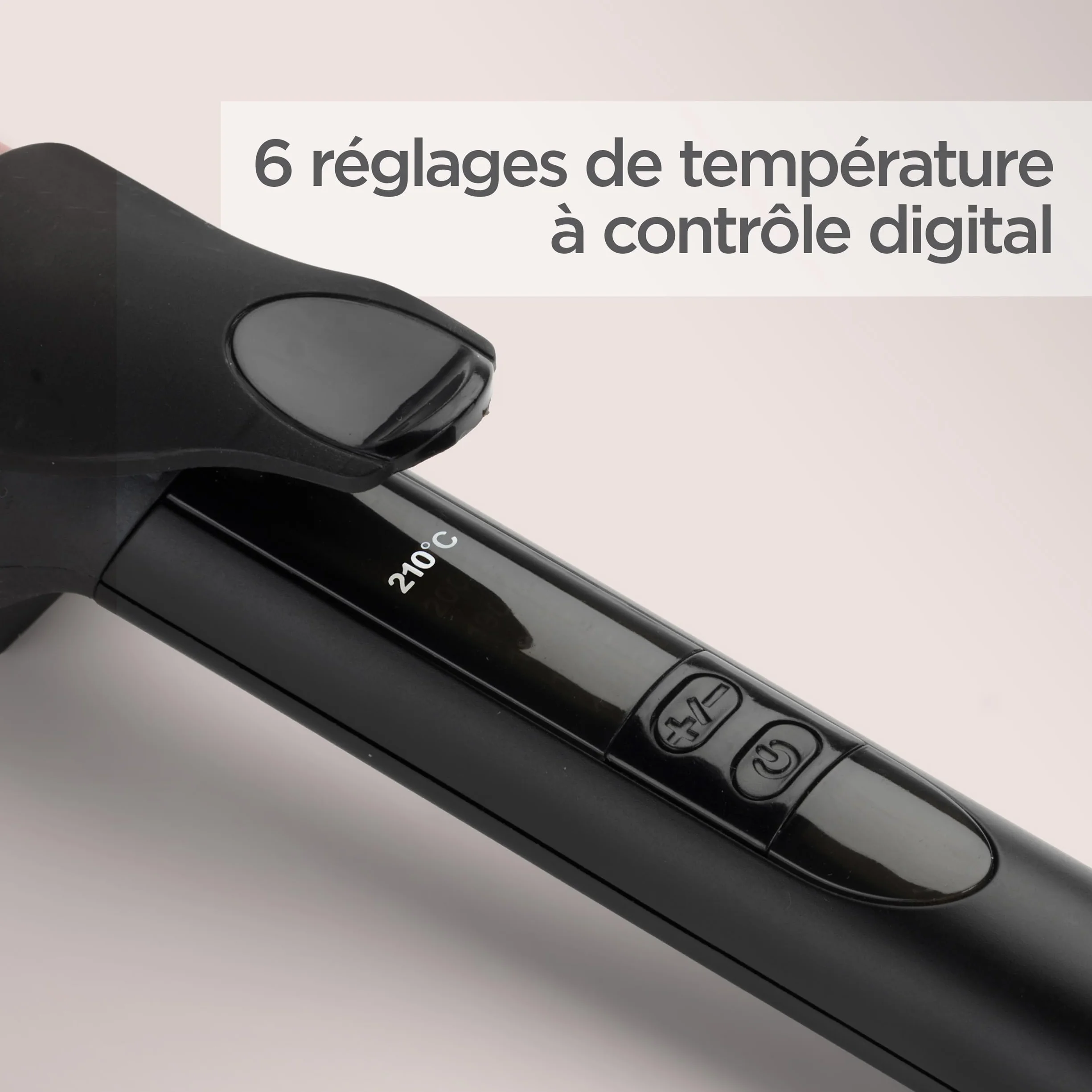 BaByliss Lokówka do włosów 38mm C453E Ceramiczny uchwyt z kwarcem, z pincetą, 6 Temperatury 160°C do 210°C Trwałe loki, Zimna końcówka uchwytu, Rękawica w zestawie, Obrotowy kabel