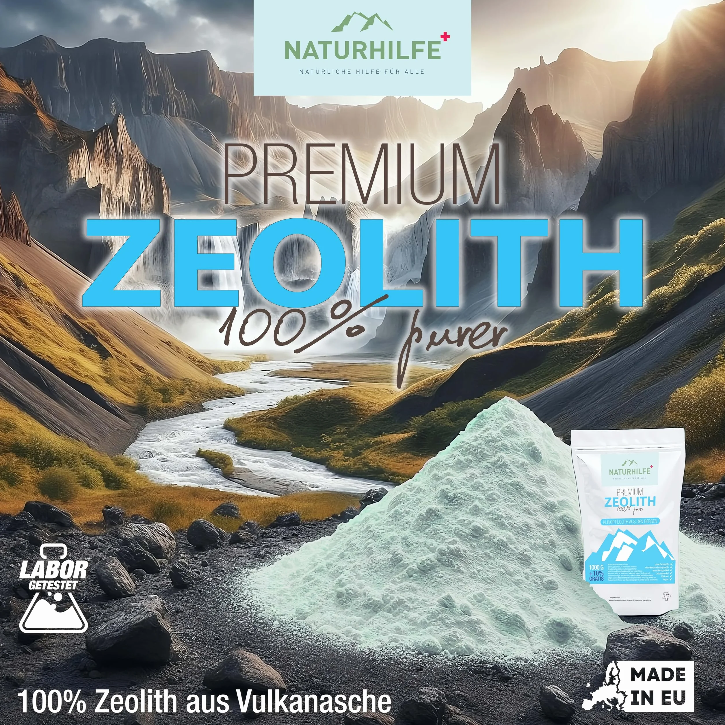 Zeolit w proszku 1100 g - Bentonit sodowy, glinka mineralna do detoksu