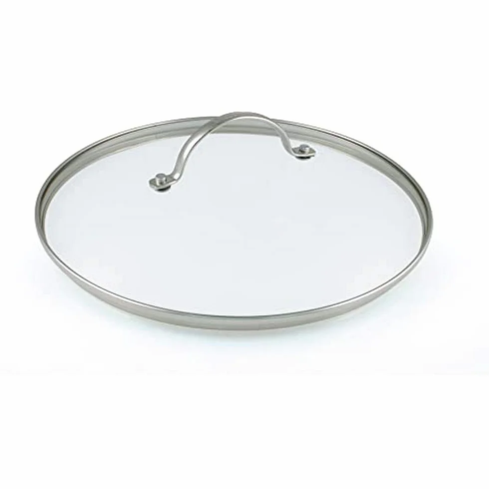 GreenPan Glass Lid with Metal Handle, Stainless Steel Rim - Fits 26 cm Pots & Pans - Transparent
