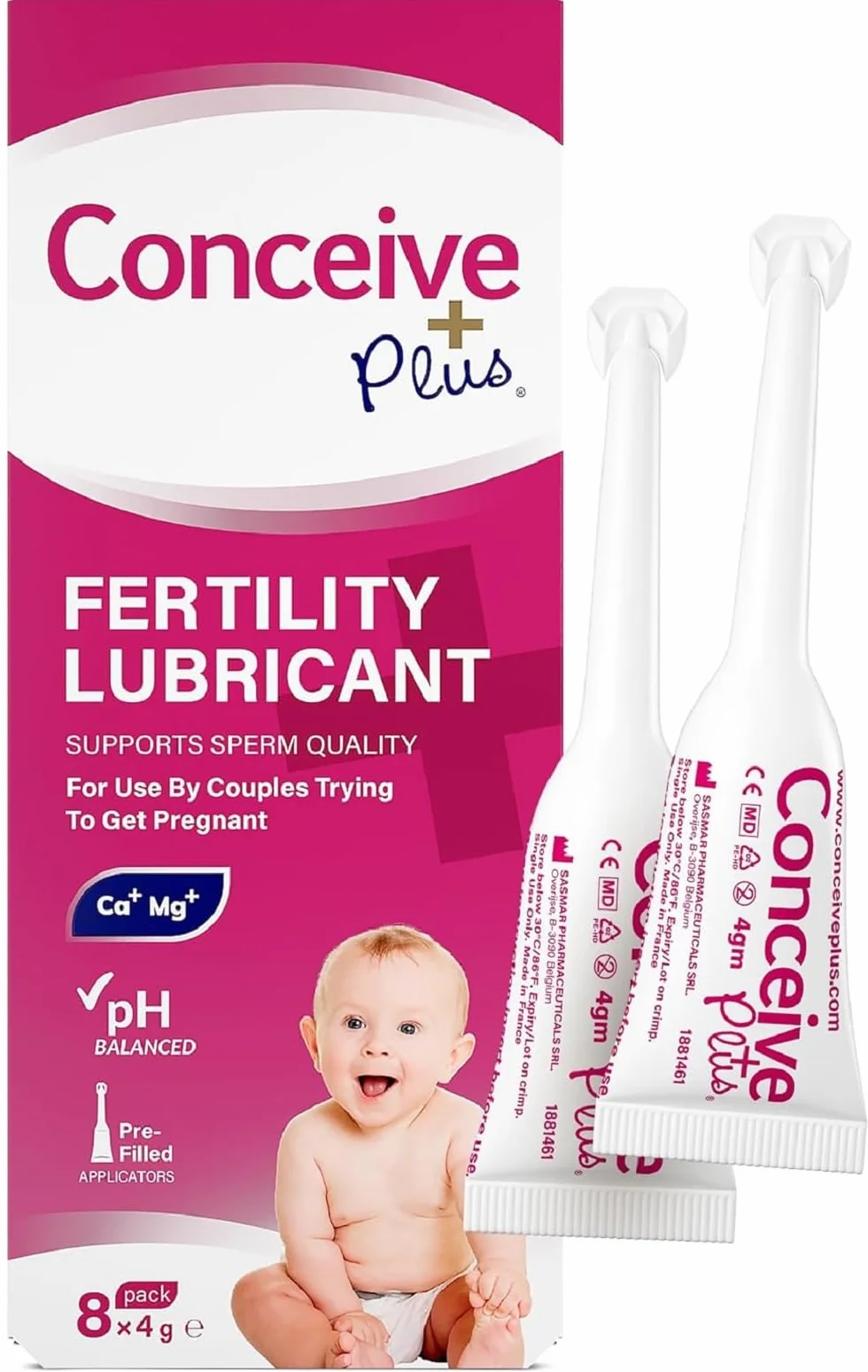 CONCEIVE PLUS lubrykant płodności dla kobiet z jonami wapnia i magnezu 8x4g