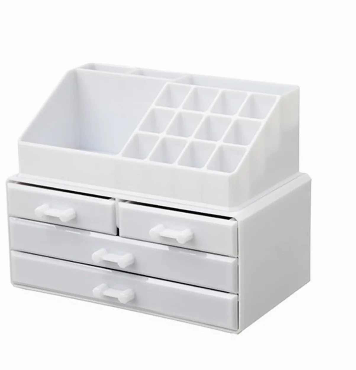 Organizer do Makijażu Elegancki 3-warstwowe Pudełko Do Przechowywania Kosmetyków, Plastikowe, Makijażu, Z Szufladką, Szminek Pojemnik na Kosmetyki