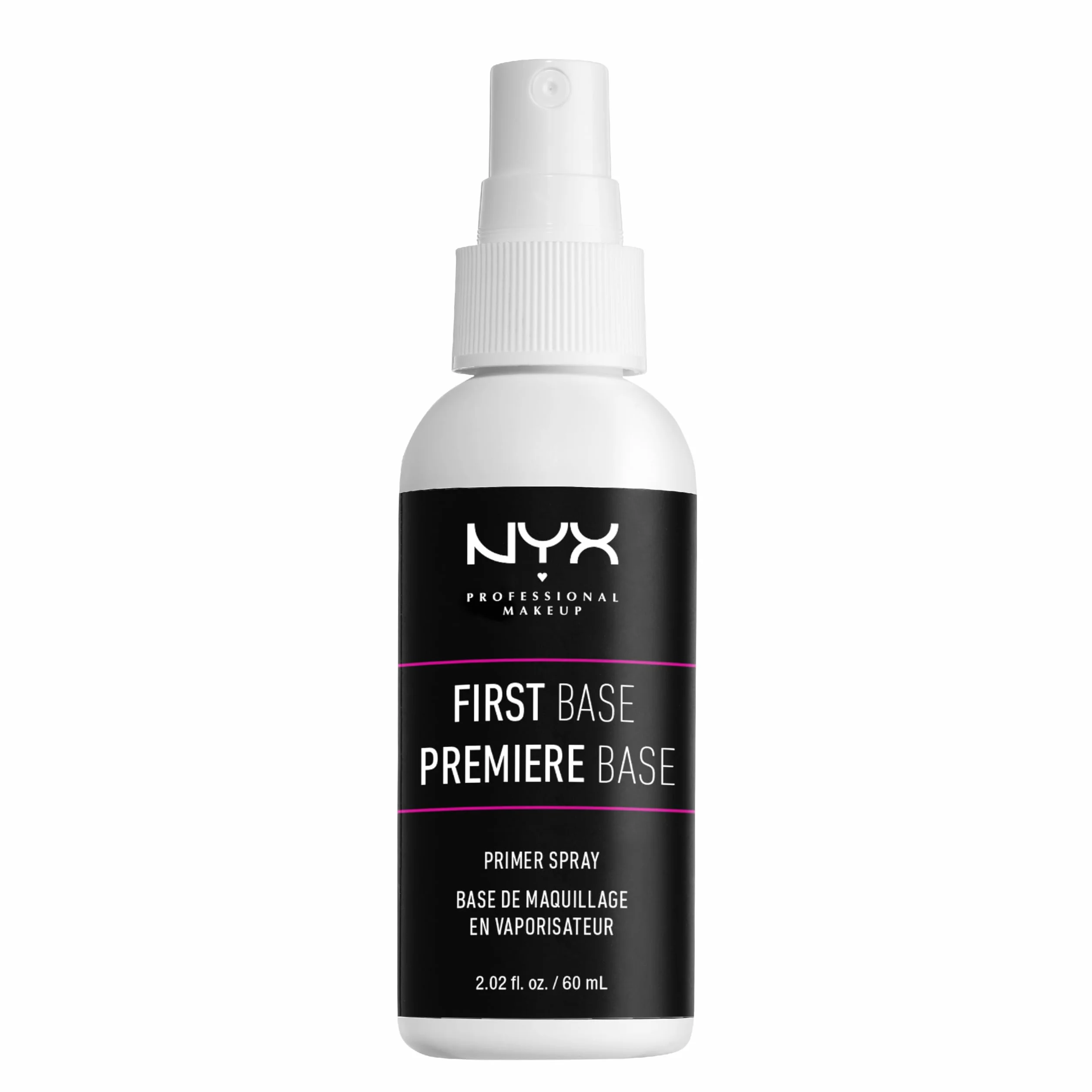 NYX Professional Makeup First Base Primer Spray baza pod makijaż w sprayu lekkie krycie, odświeżenie i komfort skóry, 60 ml