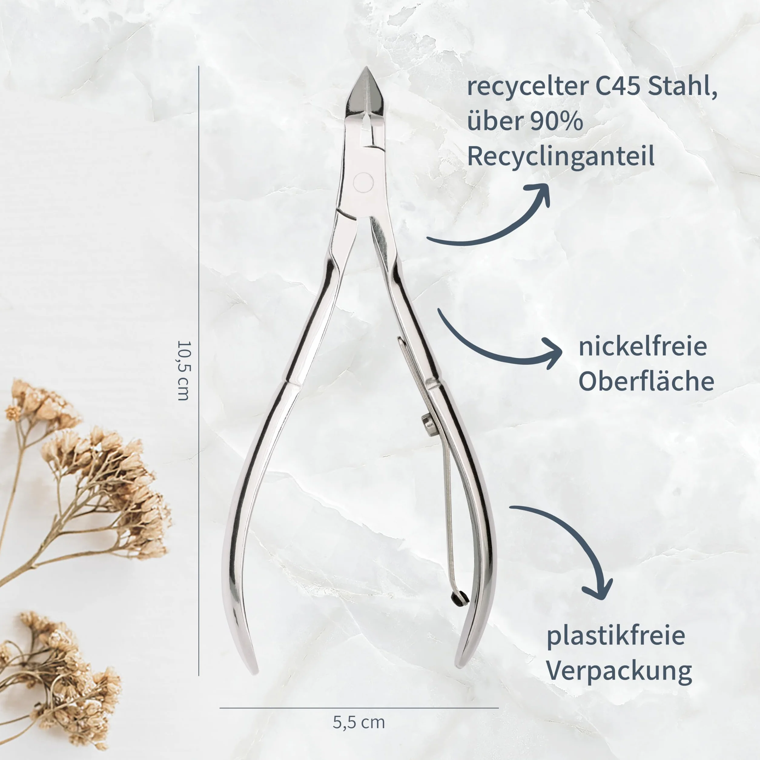 Niyok Cążki do paznokci Solingen precyzyjne szczypce do usuwania skórek niklu Made in Germany