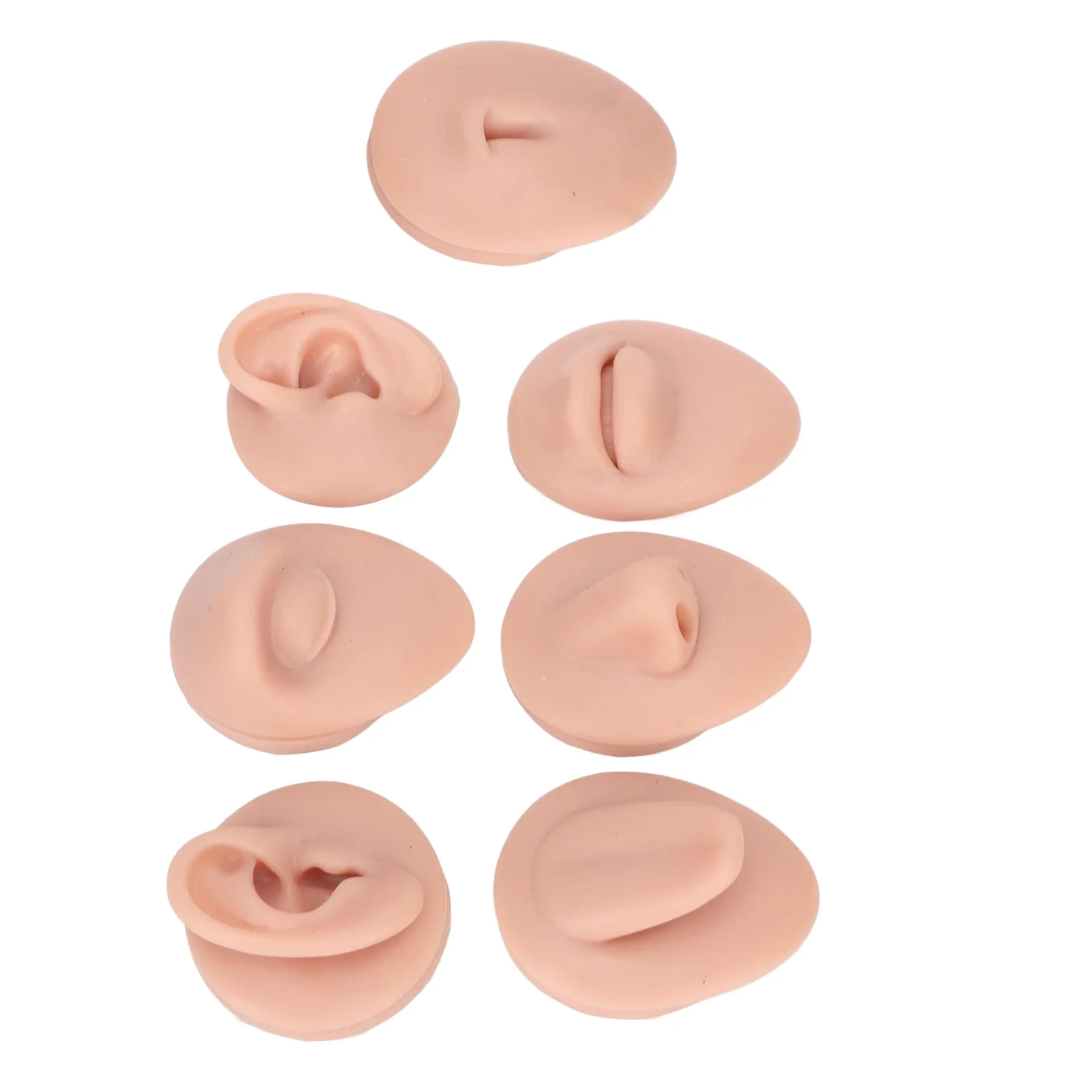 Model do piercingu ciała, miękki silikonowy model uszu, profesjonalne ludzkie ucho, usta, nos, oko, język, pępek, model, rekwizyty, narzędzia dydaktyczne 3D, sztuczne części do piercingu ciała, średni