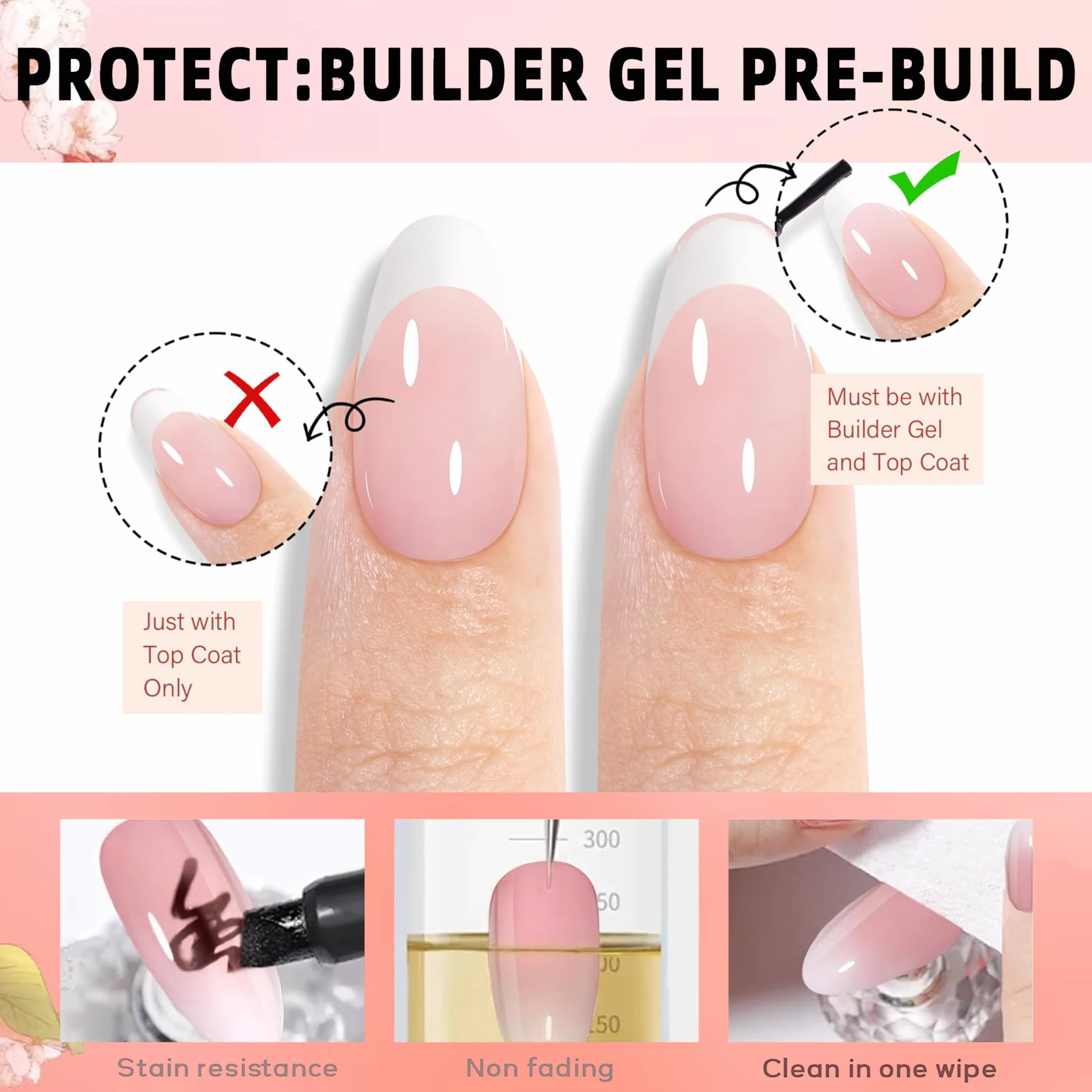 240 sztuk sztucznych paznokci do naklejenia, migdałowe, francuskie, krótkie, sztuczne paznokcie, zestaw z 2 pisakami do paznokci – Full Cover Fake Nail Gel naturalny i przyjemny do paznokci (Almond