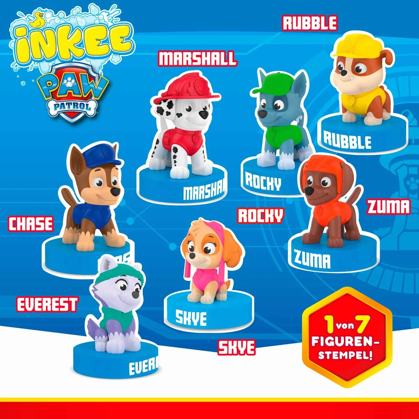 INKEE Psi Patrol Bomba Kąpielowa dla Dzieci z Niespodzianką Figurka Paw Patrol, Musująca Kula, Zapach Gumy Coli, Kolor Losowy