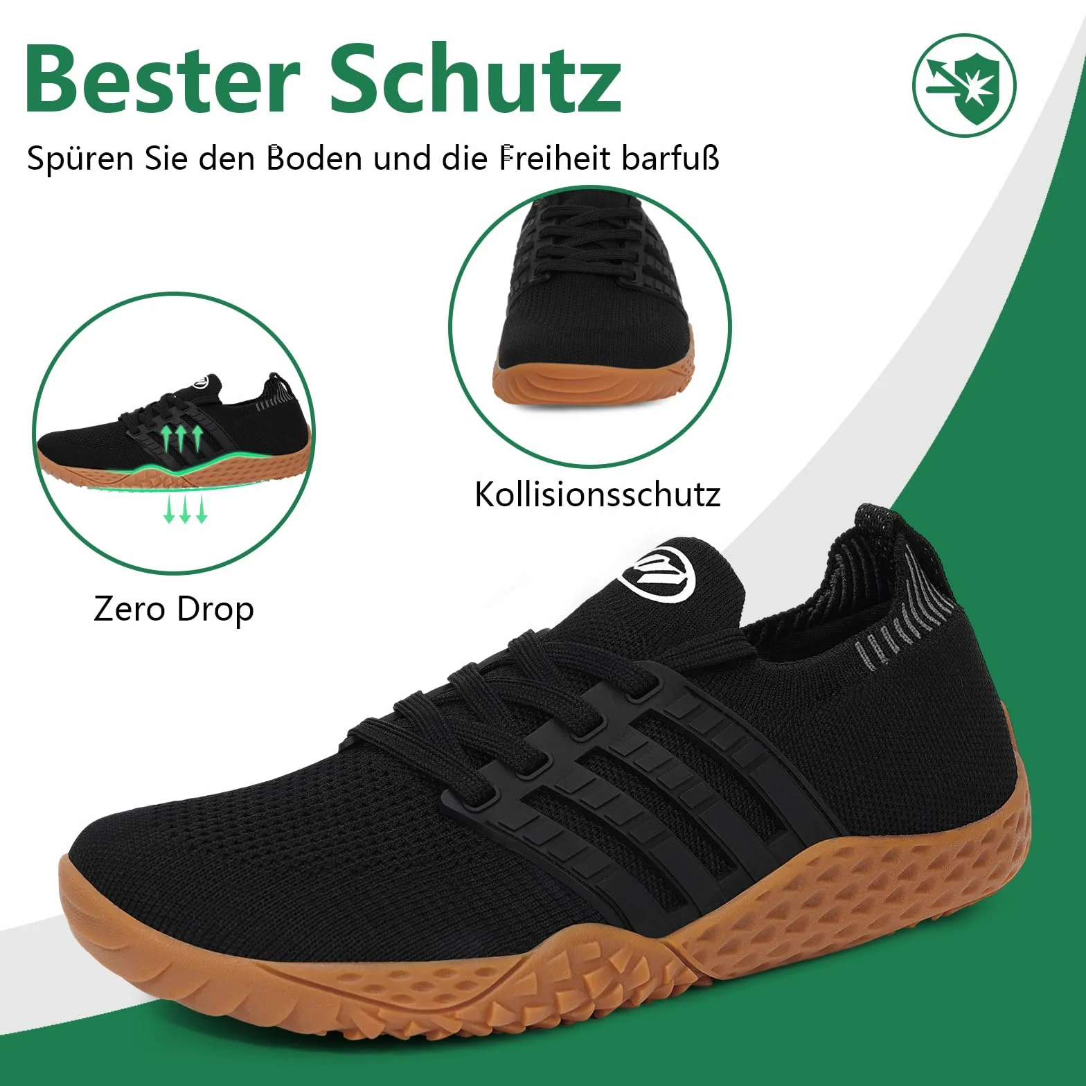 RUYI Unisex szerokie buty do chodzenia boso, dla kobiet i mężczyzn, minimalistyczne buty do biegania w terenie, oddychające, antypoślizgowe, z podeszwą Zero-Drop
