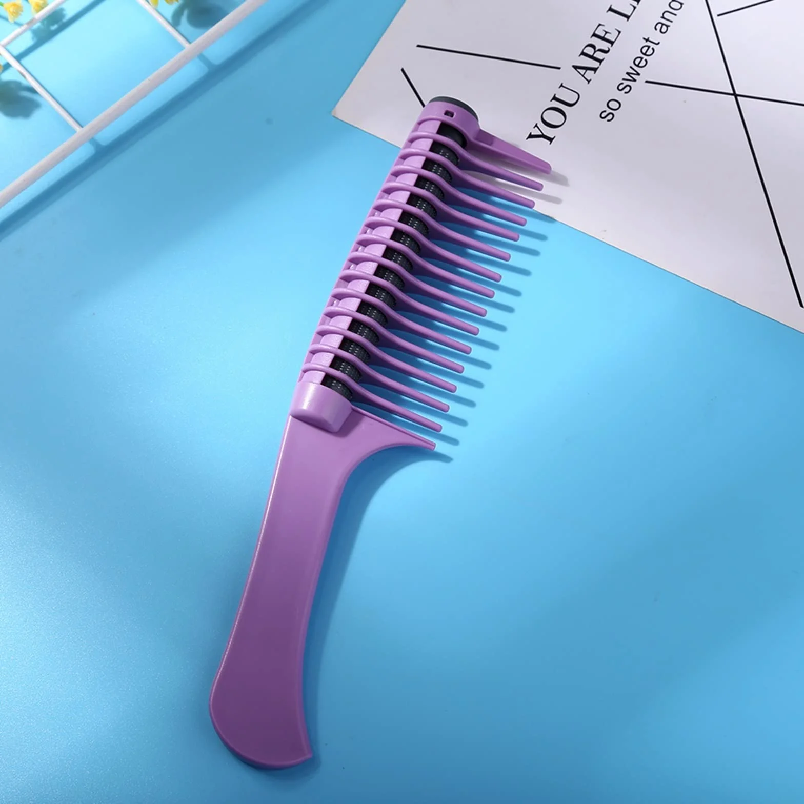 DieffematicSZ Grzebień Styling Hair Curling Comb, Curly Hair, Supple, Non Knotting Plastic