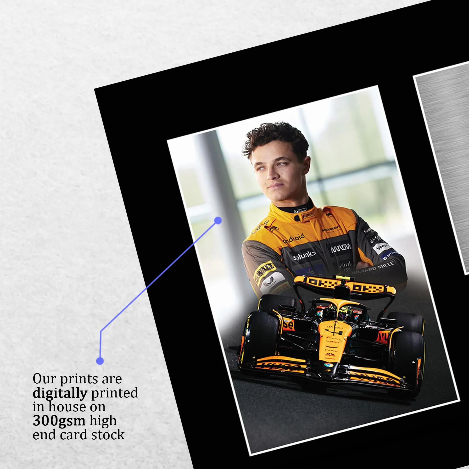 HWC Trading A4 Lando Norris McLaren Prezenty Z Nadrukiem Podpisane Zdjęcie Z Autografem Dla Fanów Wyścigów F1 Formuły 1 - A4