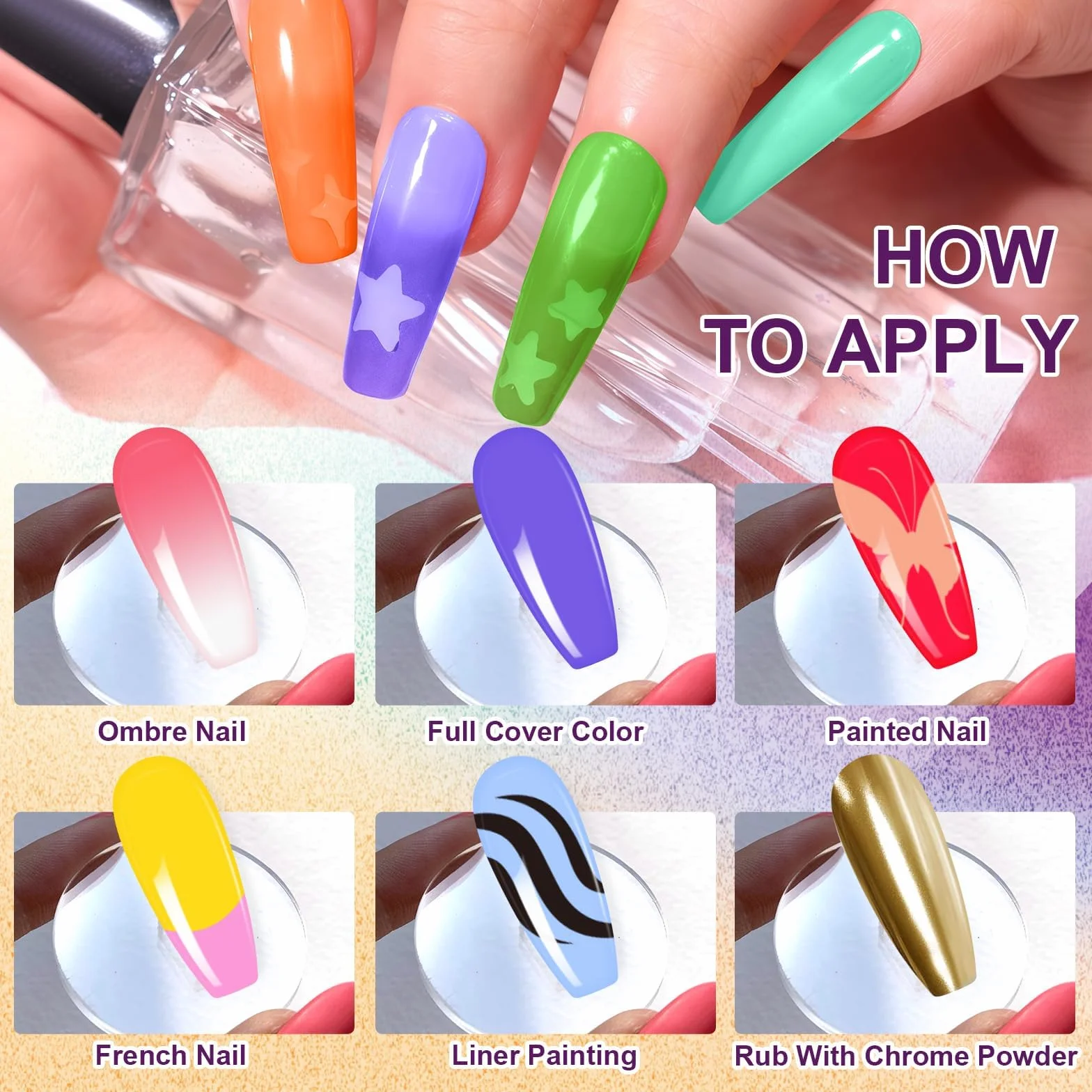 Żel do malowania gradientowego, 12 kolorów ombre żelowy lakier do paznokci ombre, paznokcie aura, francuski manicure, DIY, sztuka paznokci, paleta C
