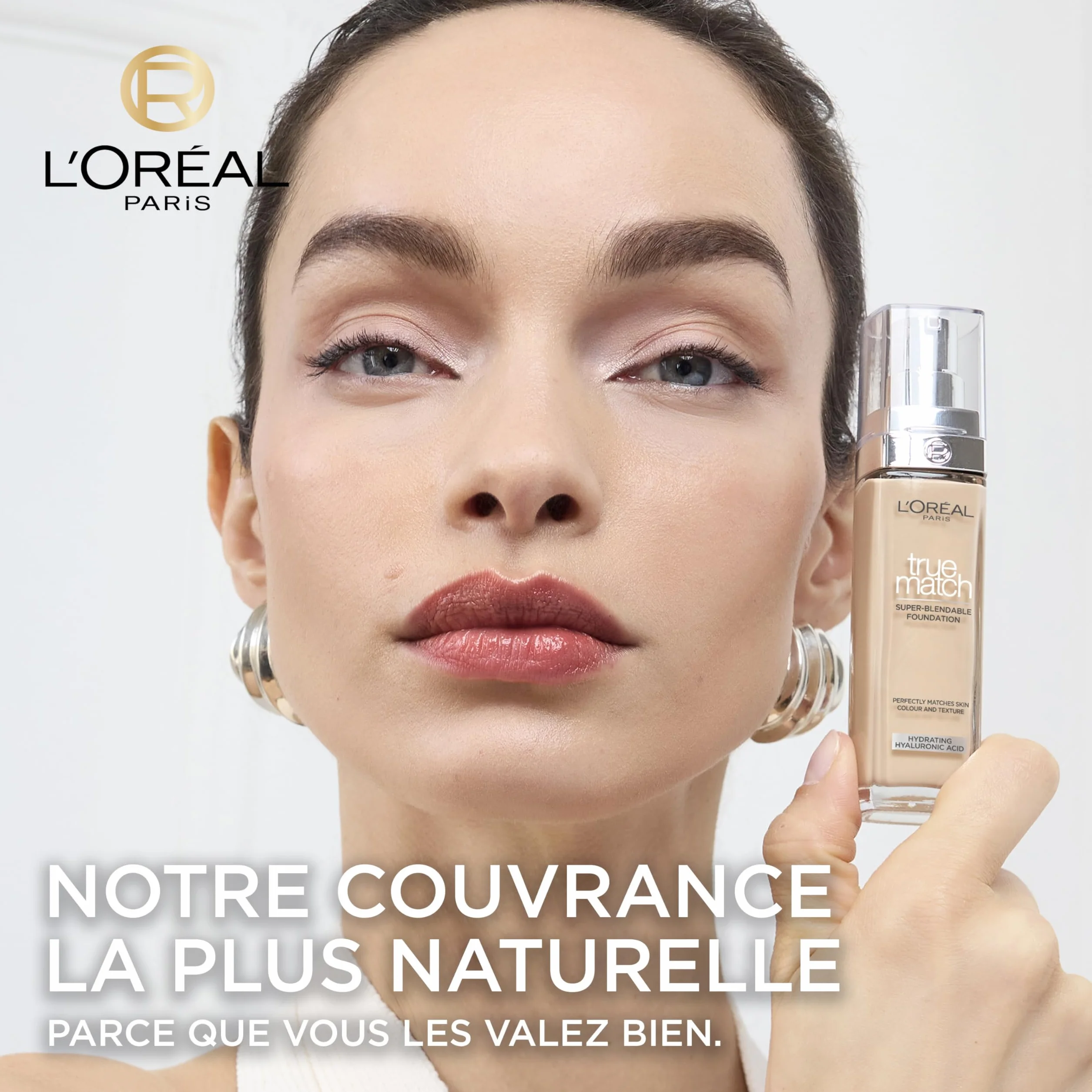 L'Oréal Paris True Match trwały podkład do twarzy w płynie, pielęgnujący z kwasem hialuronowym, SPF 17, 6.N Honey, 30 ml