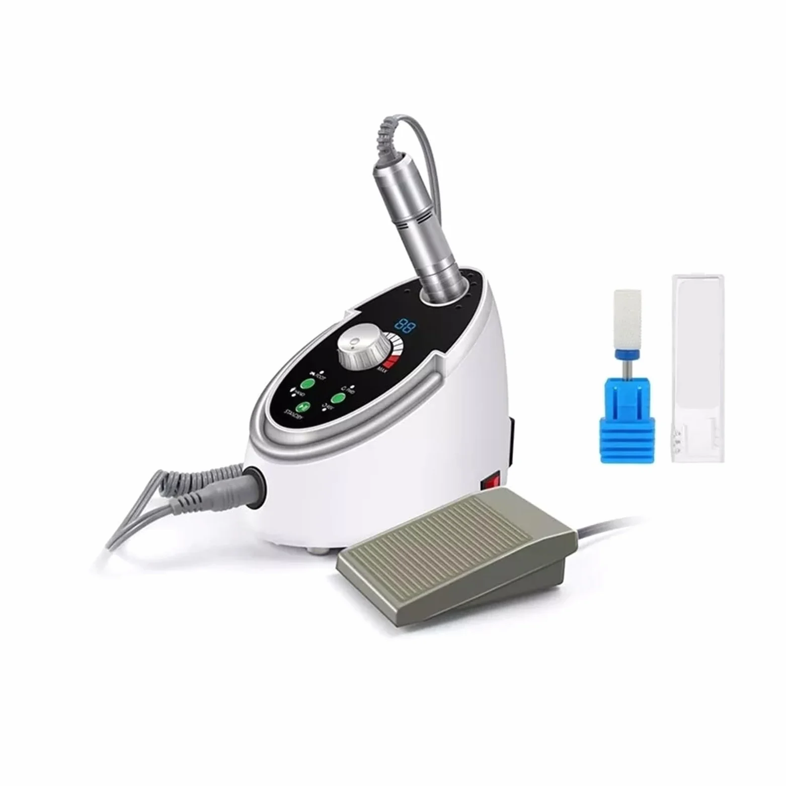 Elektryczna wiertarka do paznokci 35000 obr./min Manicure, maszyna pedicure żelu malowania z ceramiką, głowica wiertła wyświetlaczem LCD ,Niskie wibracje