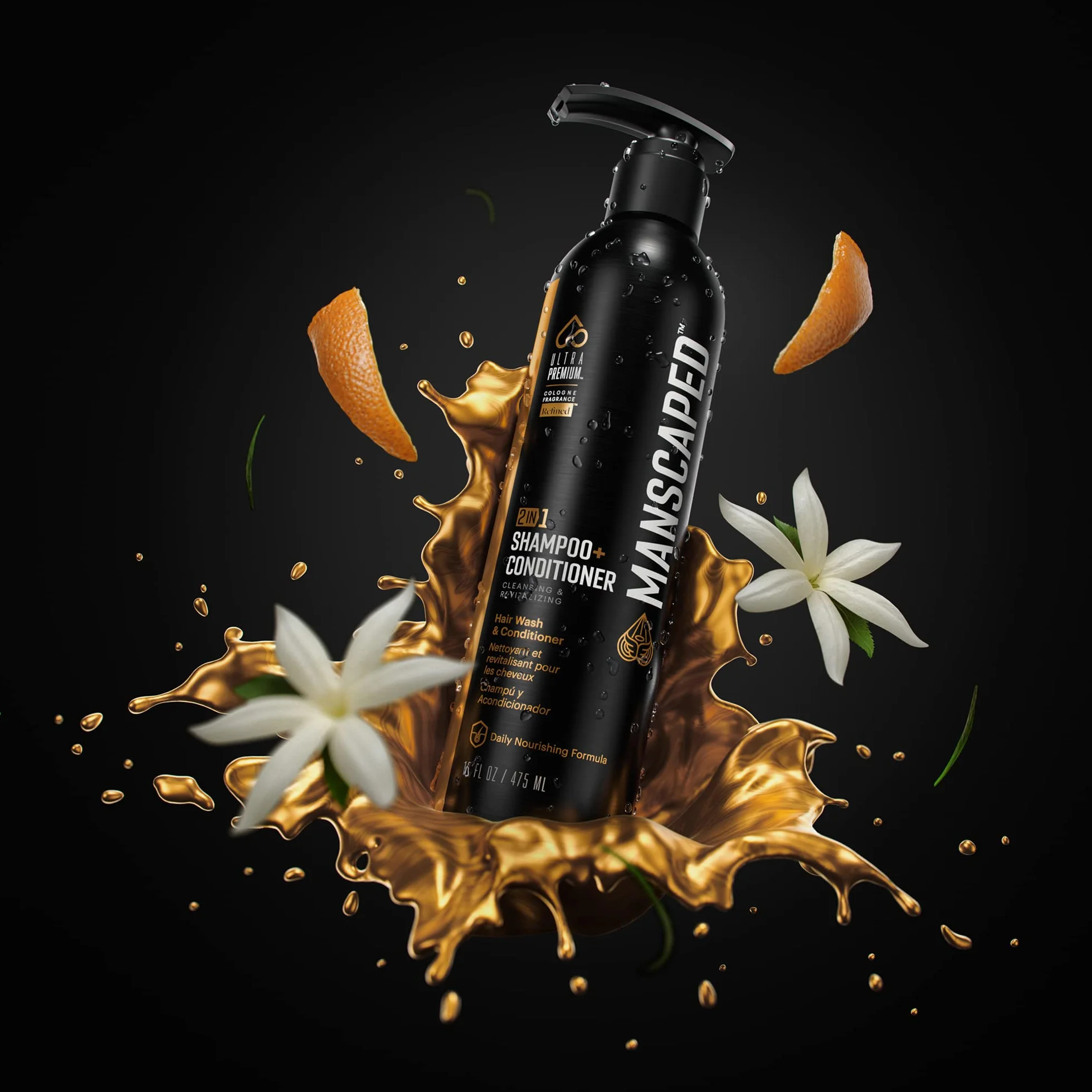 MANSCAPED® Szampon i odżywka 2 w 1 z wodorostami morskimi i aloesem 16 uncji
