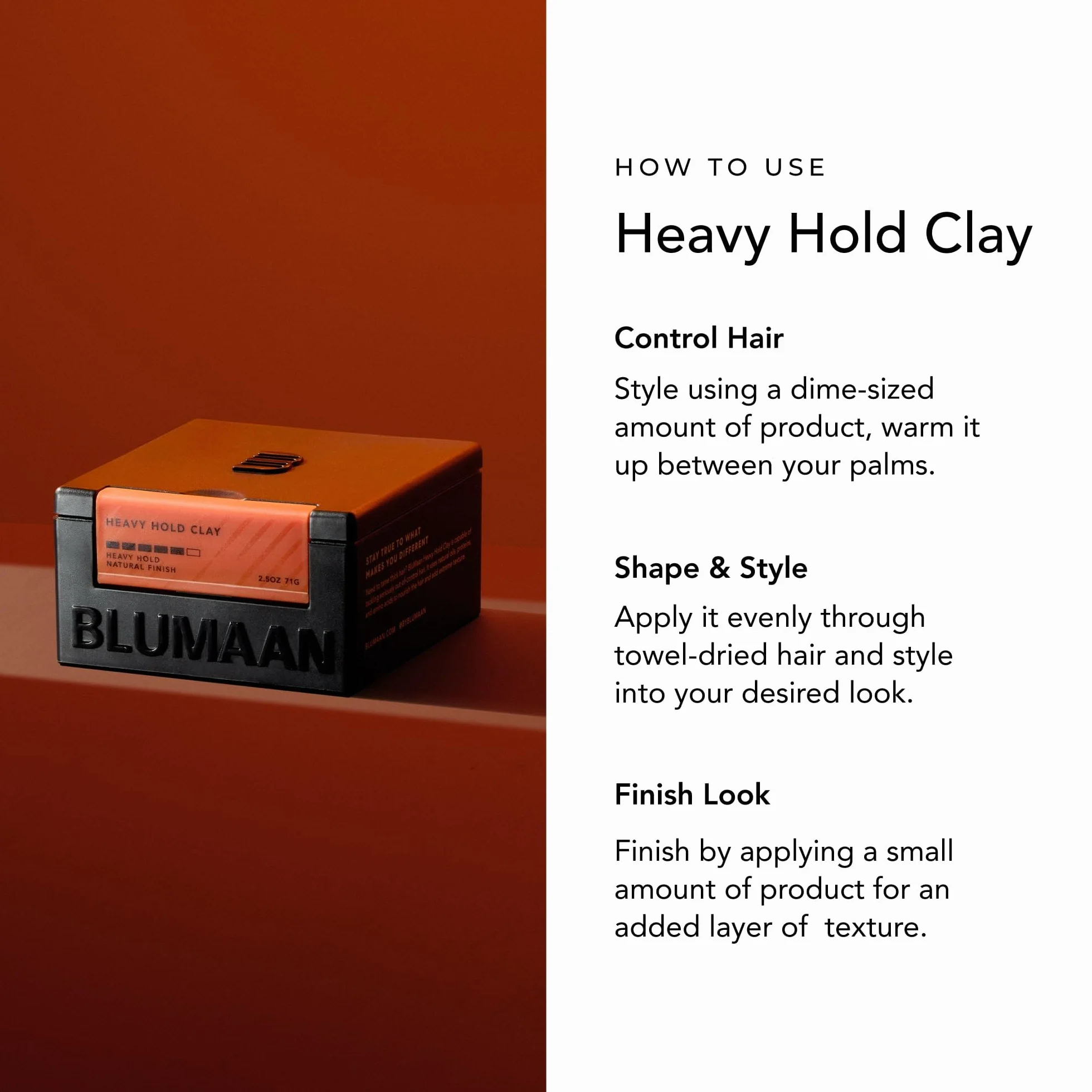 BluMaan Cavalier Heavy Clay glinka do włosów 74 ml