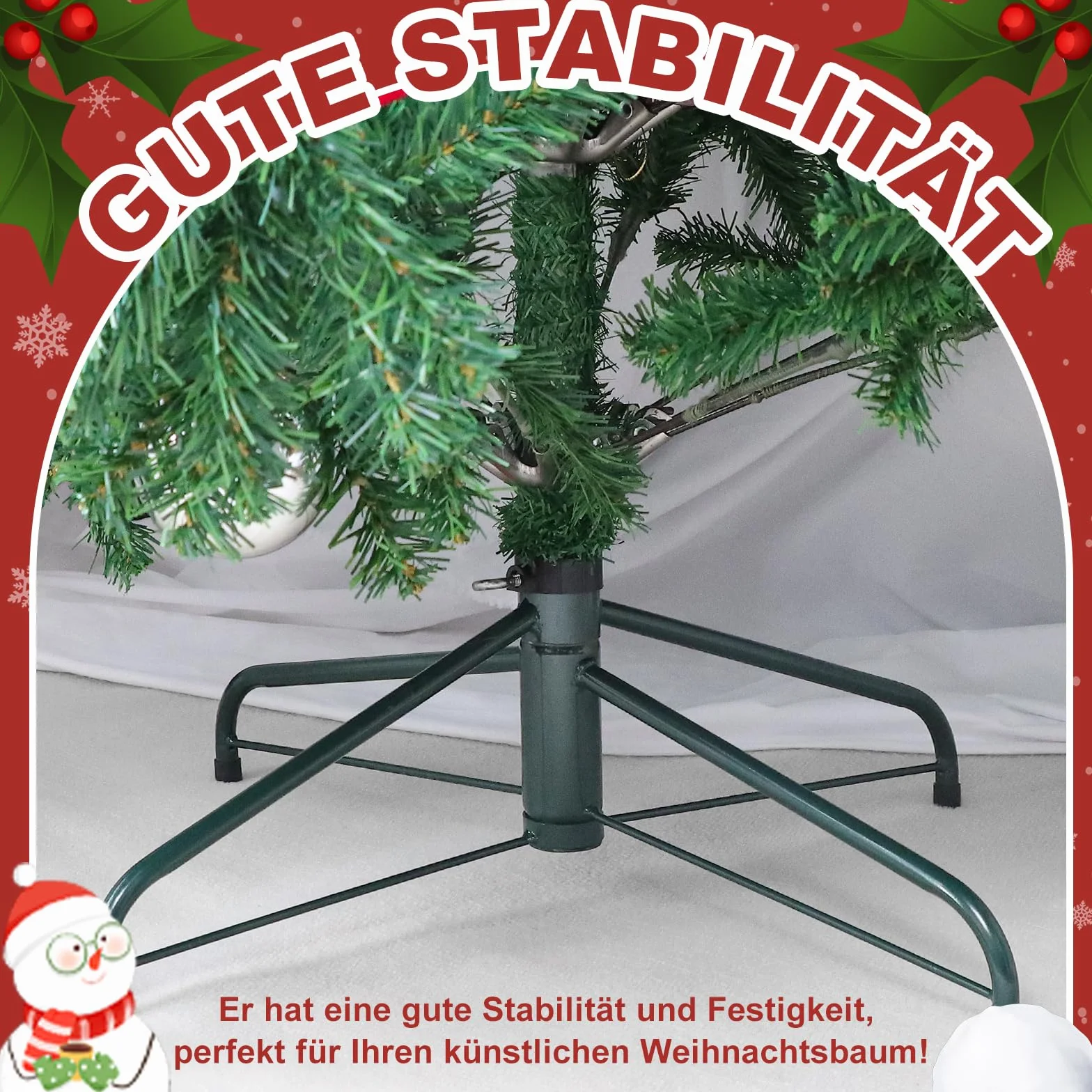 Składany stojak na choinkę bożonarodzeniową, metalowy stojak, idealny na sztuczne choinki i maszty flagowe (55 cm, Ø 3,2 cm)