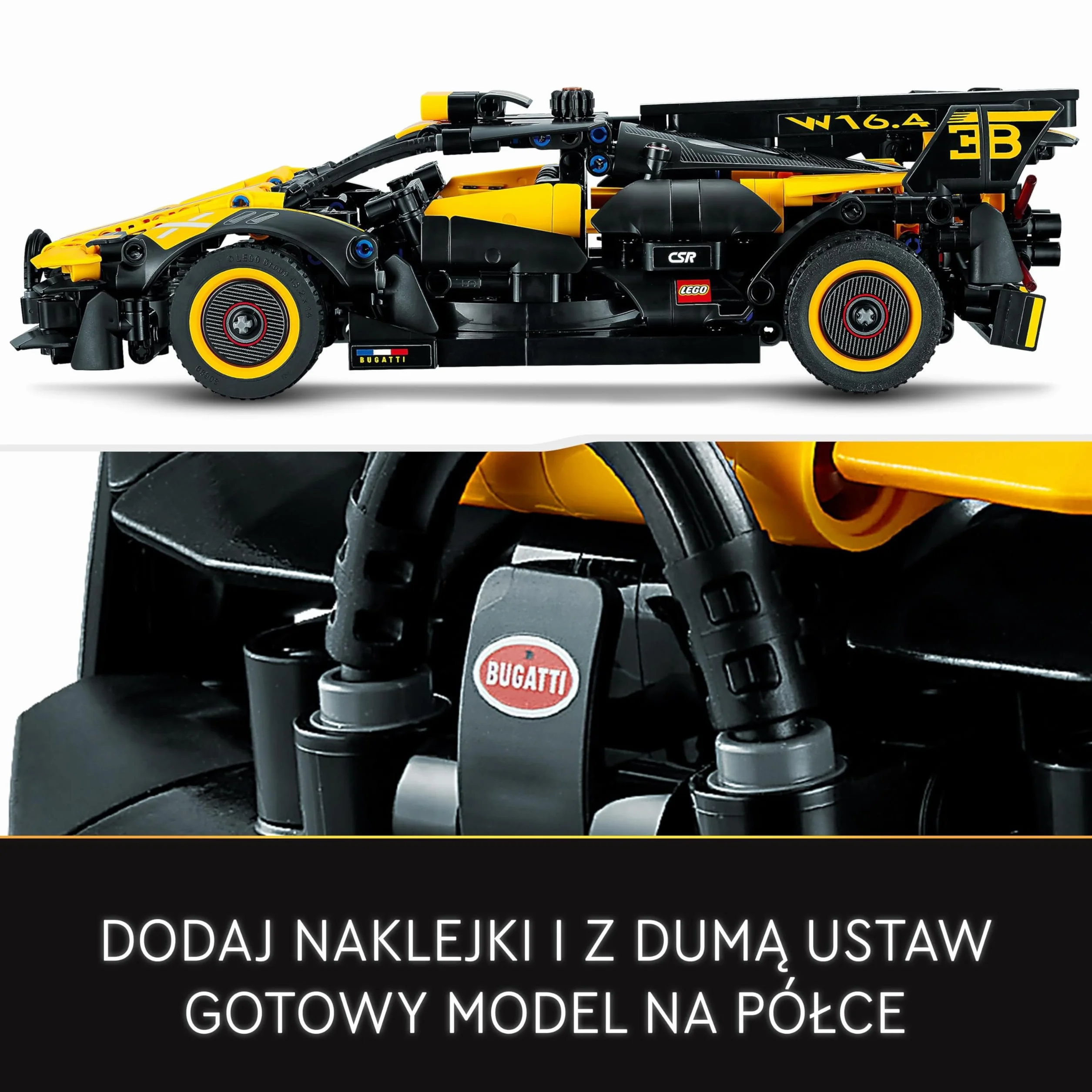 LEGO Technic Bolid Bugatti Wyścigówka z Klocków, Kreatywne Zabawki Inżynieryjne, Kultowy Samochód Sportowy do Budowania z Klocków dla Kolekcjonerów, Pomysł na Prezent dla Dziecka, 42151