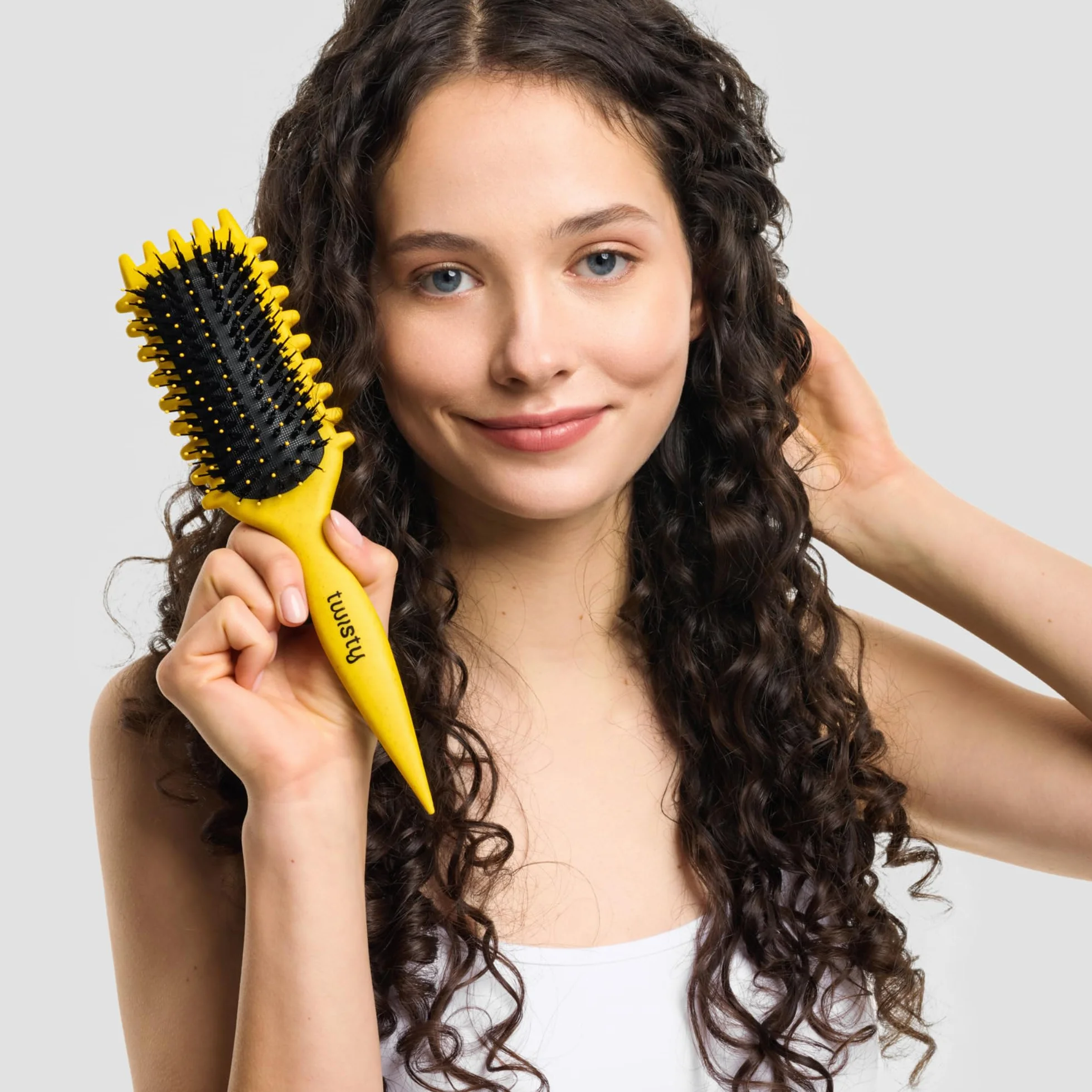 TWISTY Szczotka do włosów The Curl You Want – do zdefiniowanych loków i fal – szczotka do stylizacji skrętów, przeciw puszeniu się i rozczesywaniu – profesjonalna szczotka do włosów na mokro
