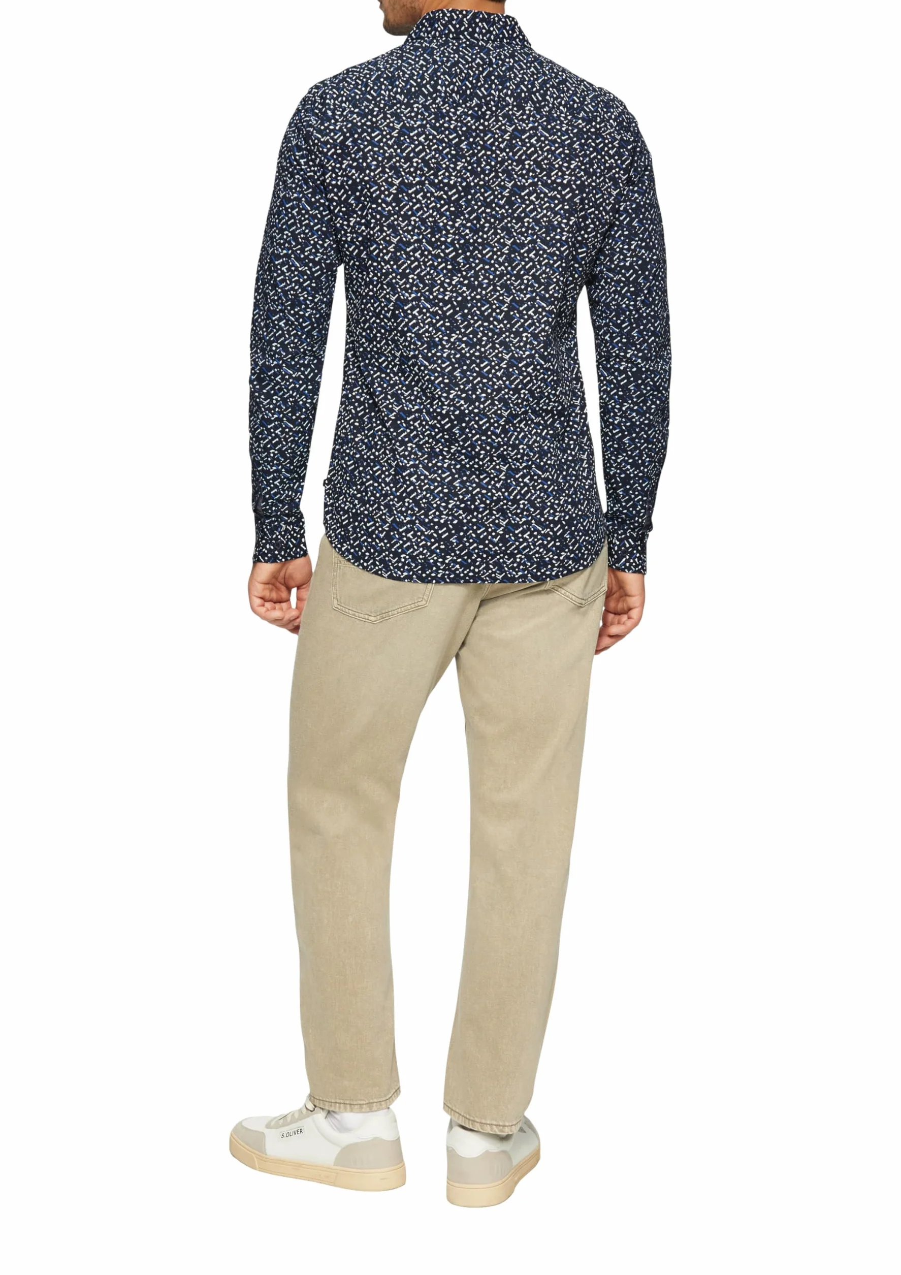 s.Oliver Slim Fit: Wzorzysta koszula z popeliny, 59A1_Navy, 3XL