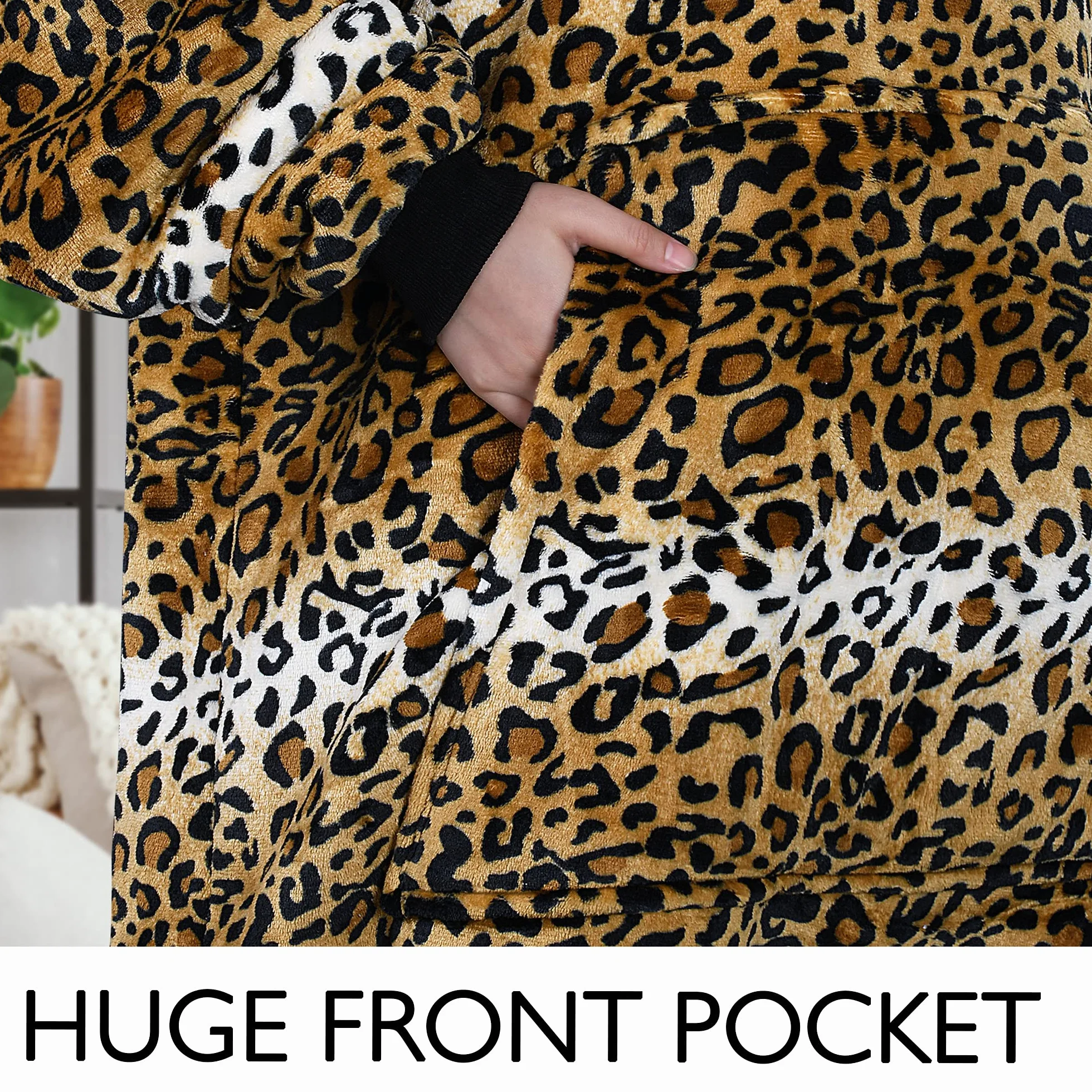 Kato Tirrinia Sherpa bluza z kapturem, miękka, ciepła, ogromna kieszeń z przodu, Giant Plusz, koc z kapturem dla dorosłych, mężczyzn, kobiet, nastolatków, studentów