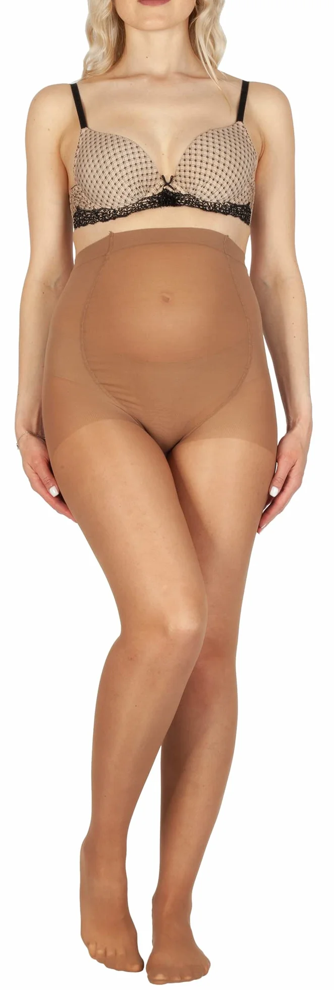 BANANALU Rajstopy dla kobiet w ciąży, 40 den, S, M, L, XL, brąz, XL