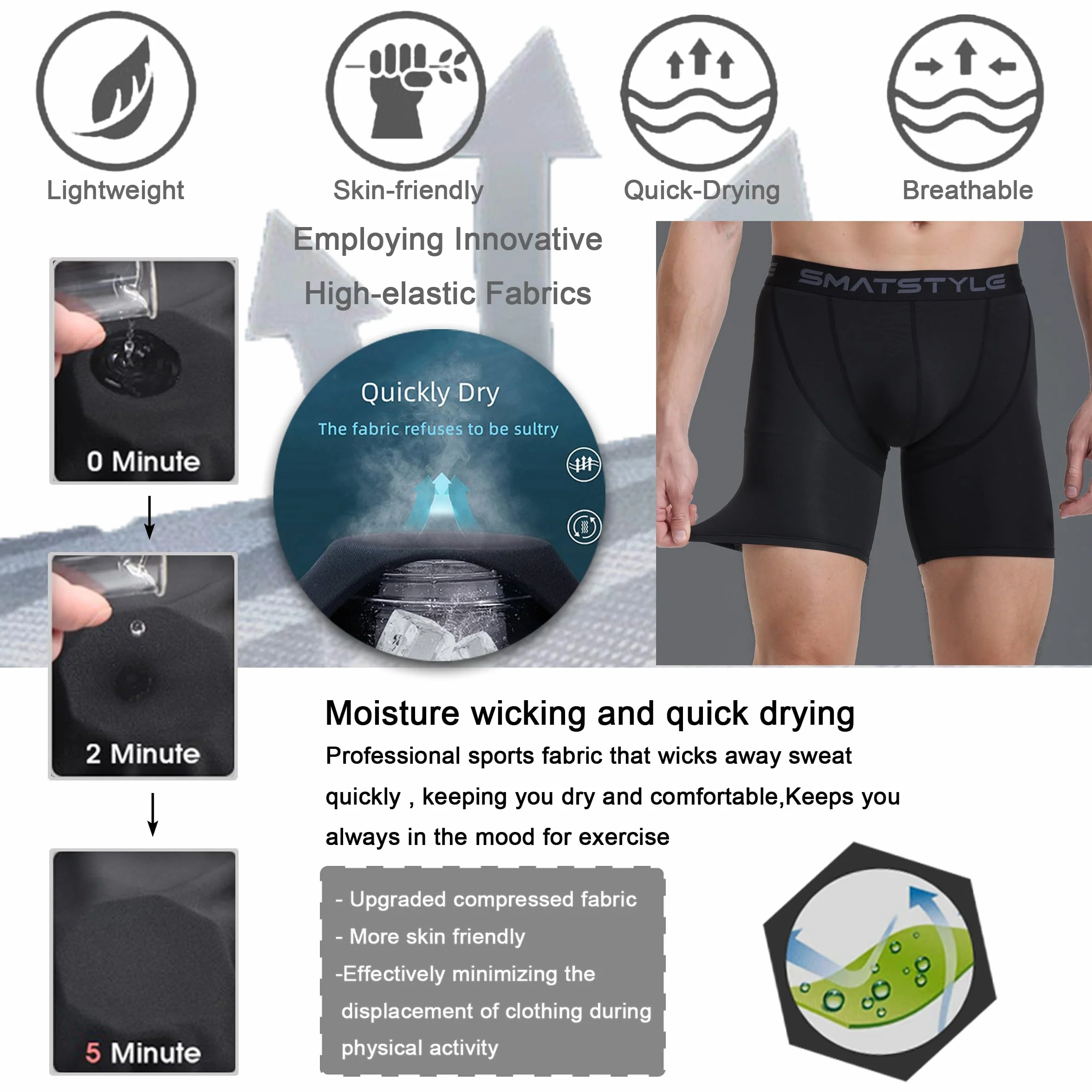 Męskie spodenki kompresyjne Tight Baselayer Running Underwear szybkoschnące spodenki sportowe szorty treningowe