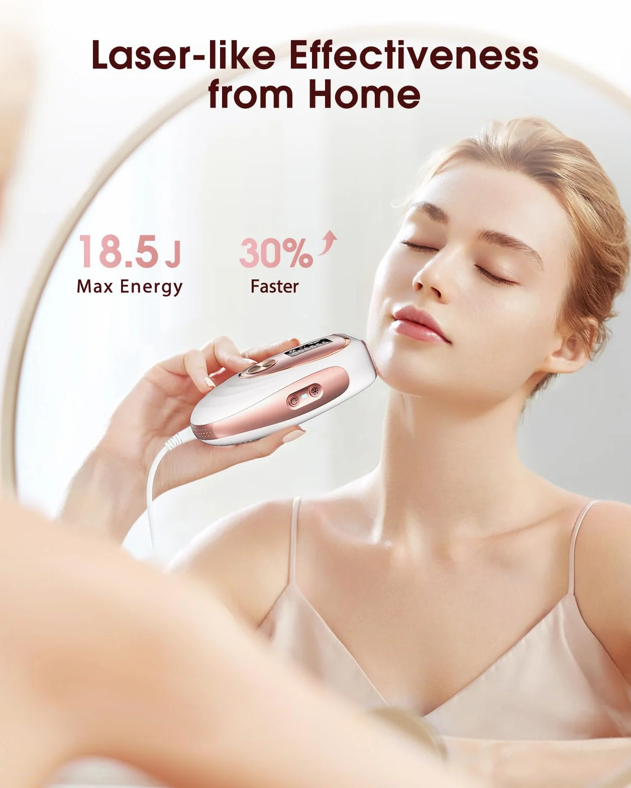 LYSMOSKI IPL Laser Hair Removal with Ice-Cooling System for Painless Long-Lasting Result, At-Home Hair Remover Device for Armpits Back Legs Arms Face Bikini Line