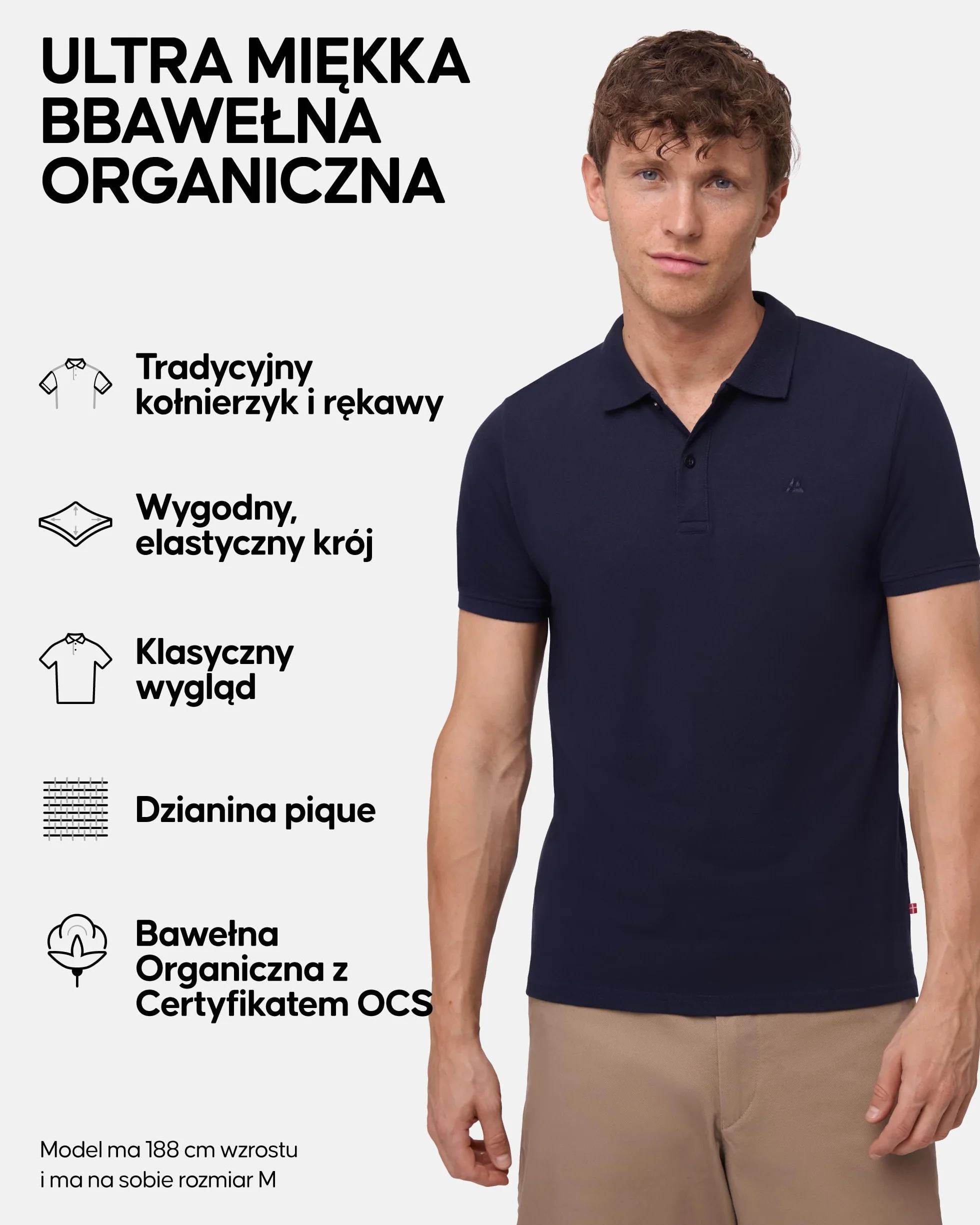DANISH ENDURANCE Koszulka Polo dla Mężczyzn, Bawełna Organiczna, Klasyczny Krój, Miękka i Wygodna, Krótki Rękaw, 1 lub 2-Pak