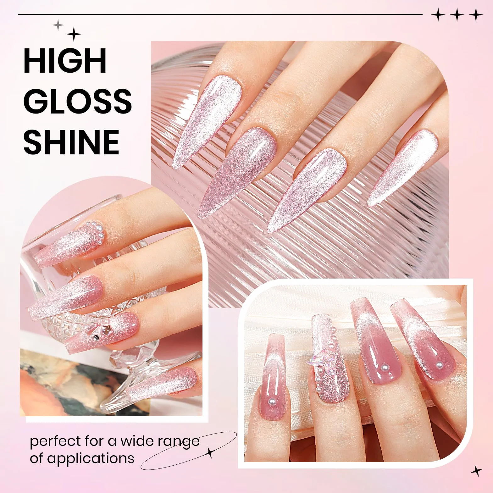 SUPWEE Cat Eye lakier żelowy UV do paznokci z magnesem, 15 ml, brokatowy Cat Eye żel różowy, magnetyczny lakier do paznokci, holograficzny kocie oko, lakier do paznokci, zmywalny, Nail Art Manicure