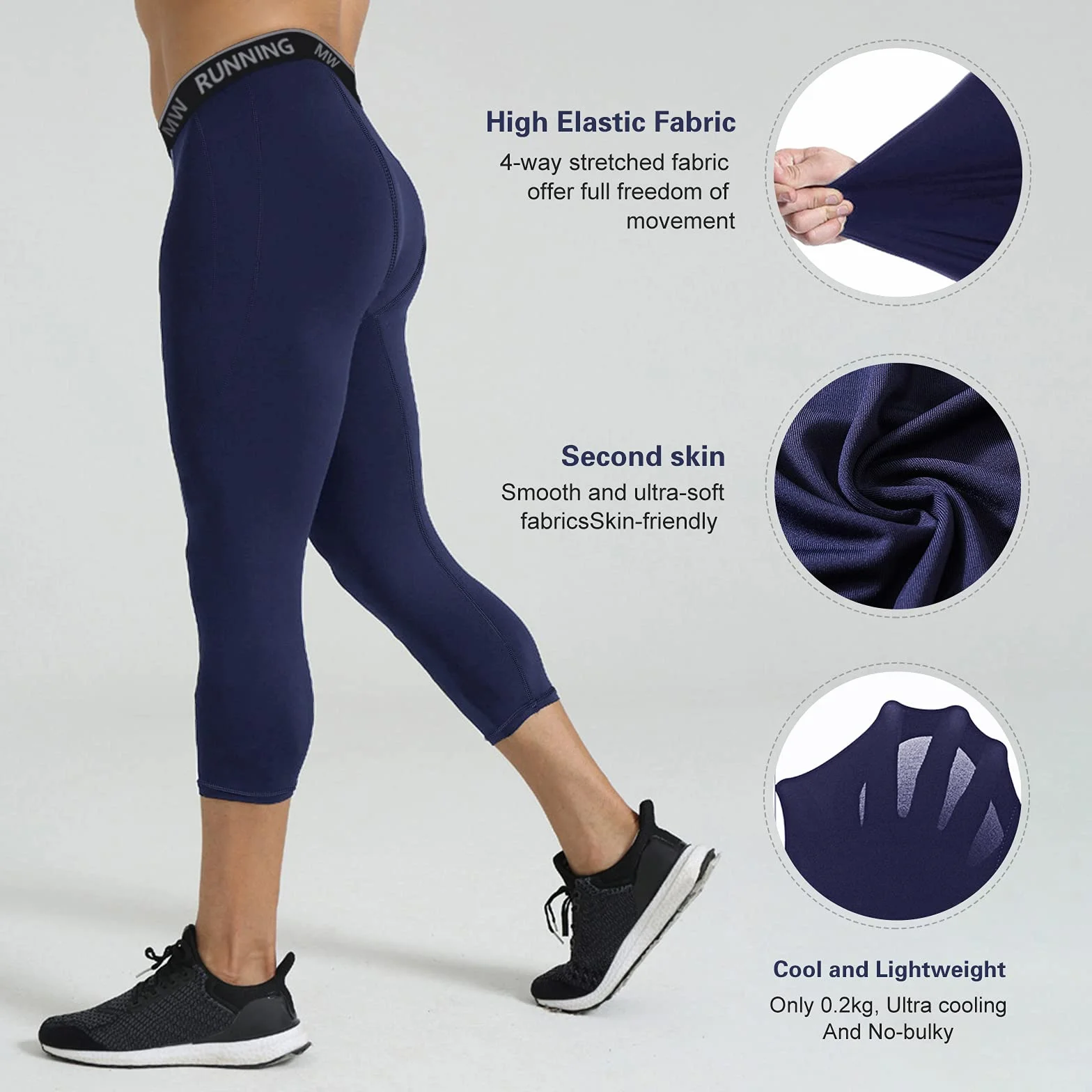 MEETWEE spodnie kompresyjne męskie sportowe legginsy - Legginsy Mężczyźni