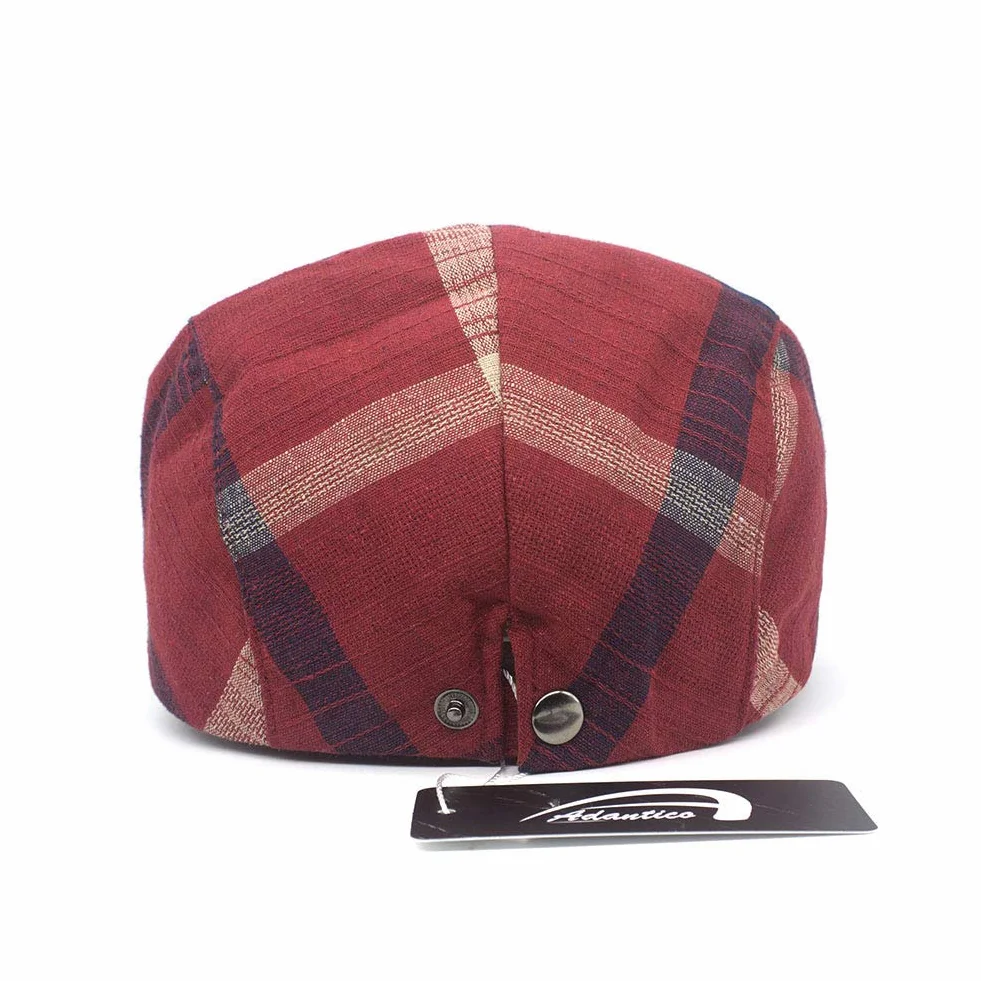 Męska Czapka Gatsby Unisex Newsboy Flat Cap Berety Kaszkiety Wzór w kratęv